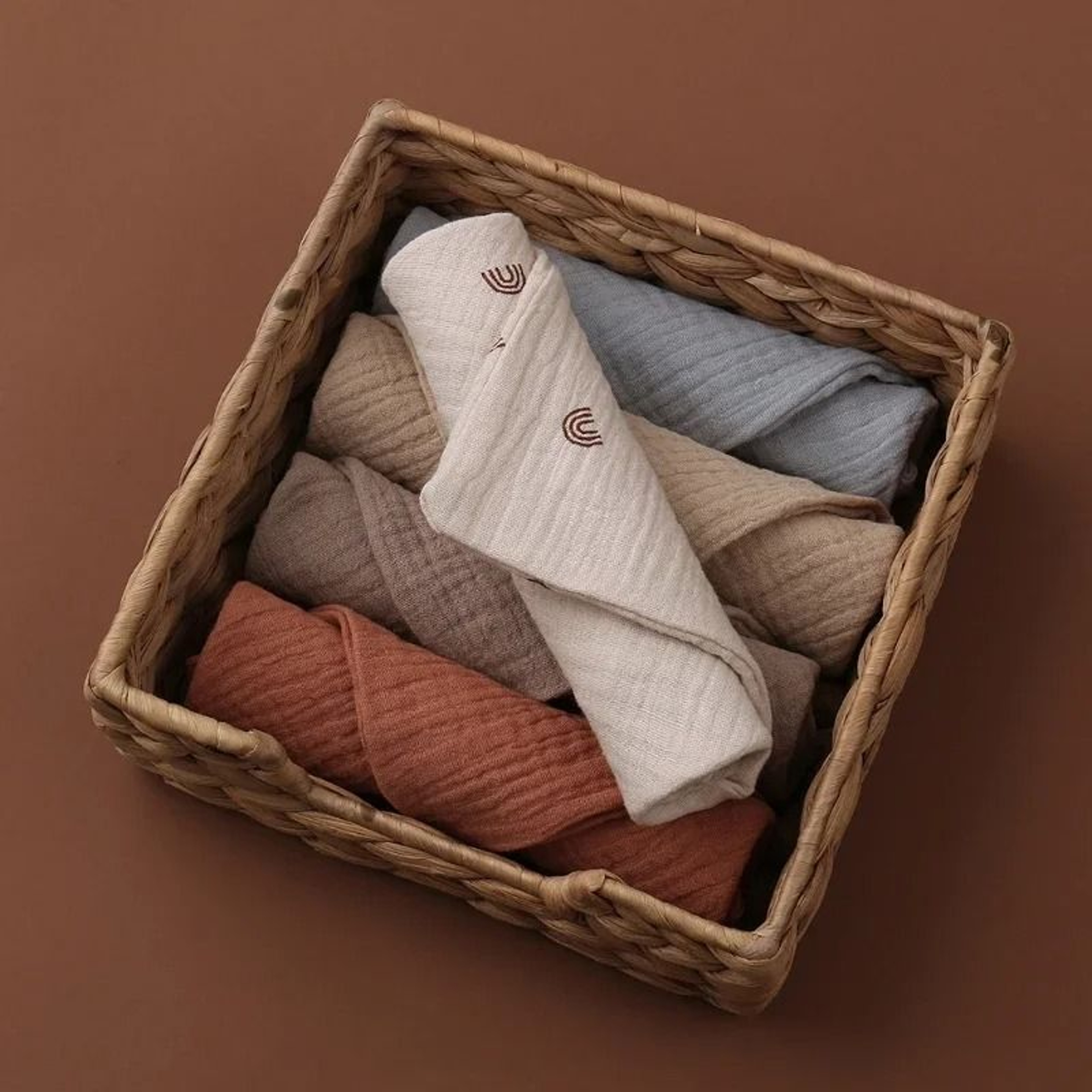 5Piece Muslin Cotton Baby Washcloths Soft Newborn Face And Bath Towels 1