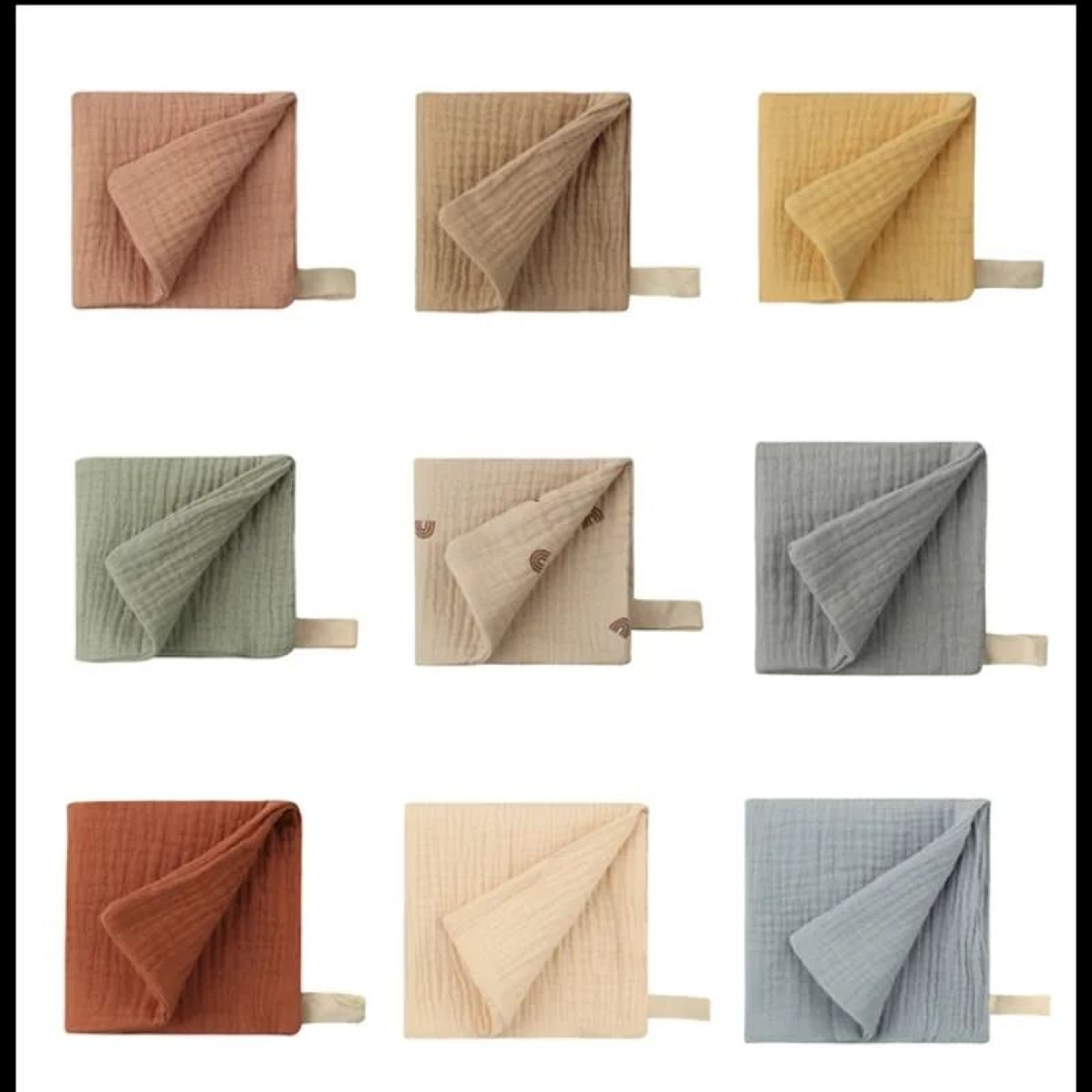 5Piece Muslin Cotton Baby Washcloths Soft Newborn Face And Bath Towels 4