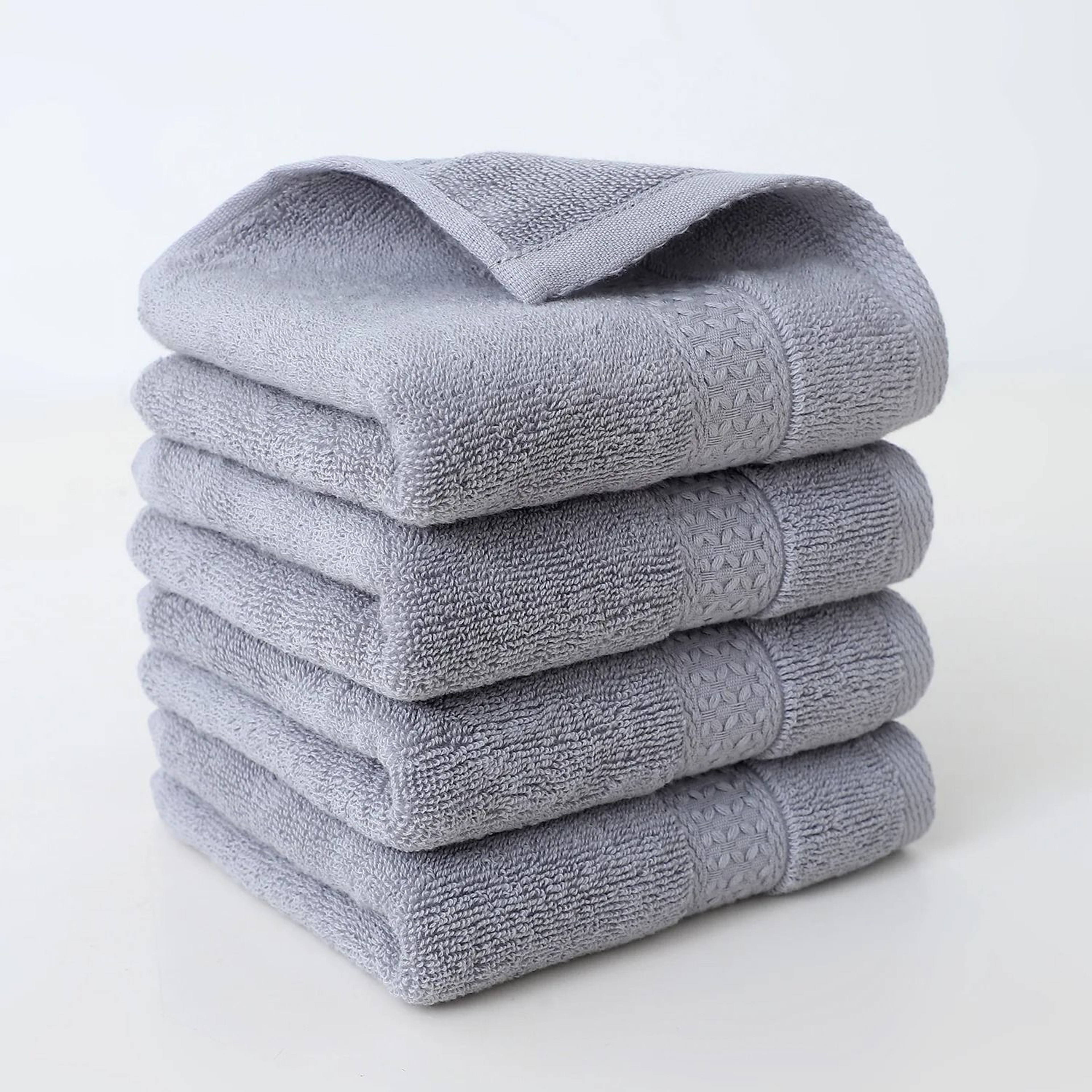 4Pack Plain Cotton Square Face Towels Soft Absorbent Washcloth Set 11