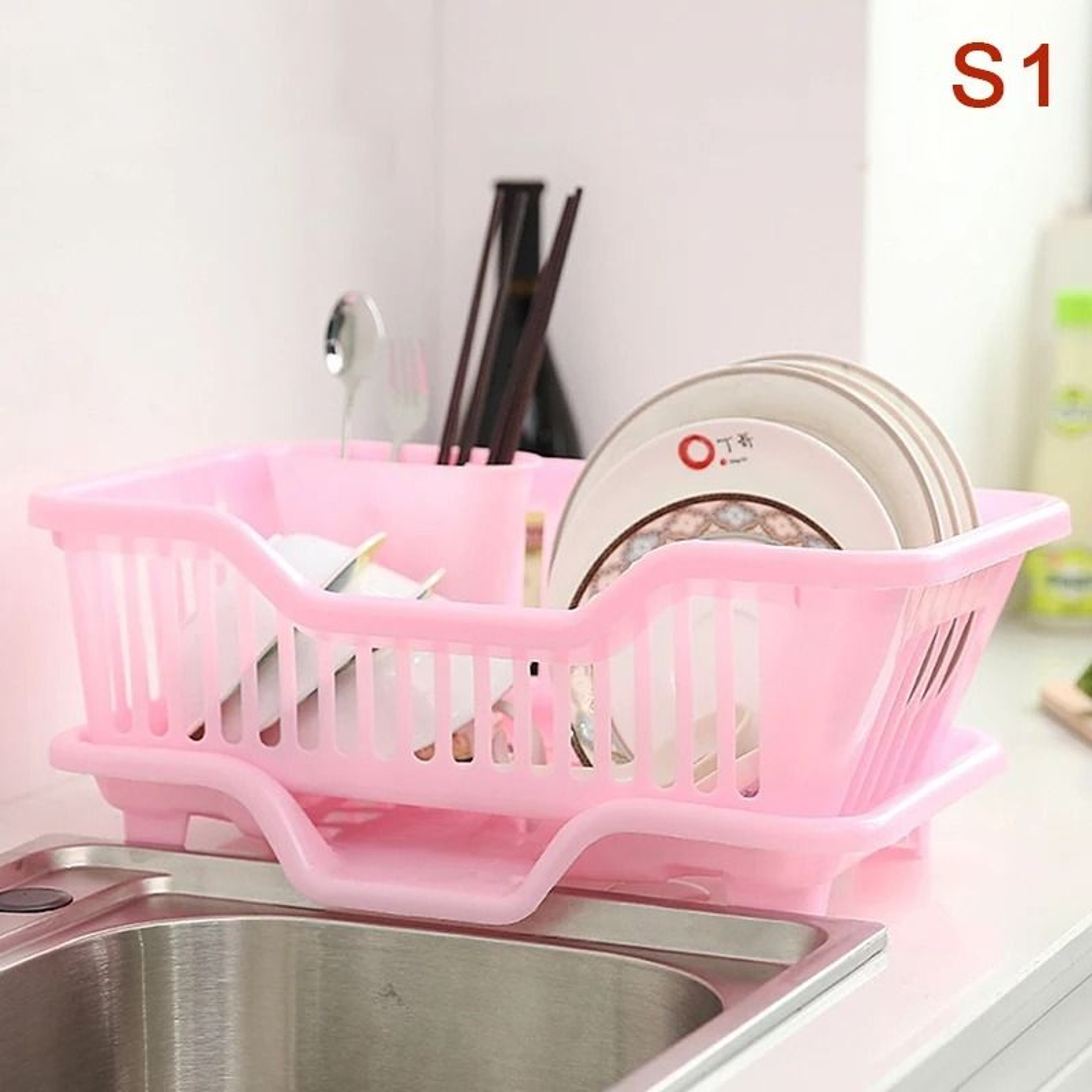 Kitchen Drainage Rack With Drainer Board Countertop Dish Drying Rack Organizer 7