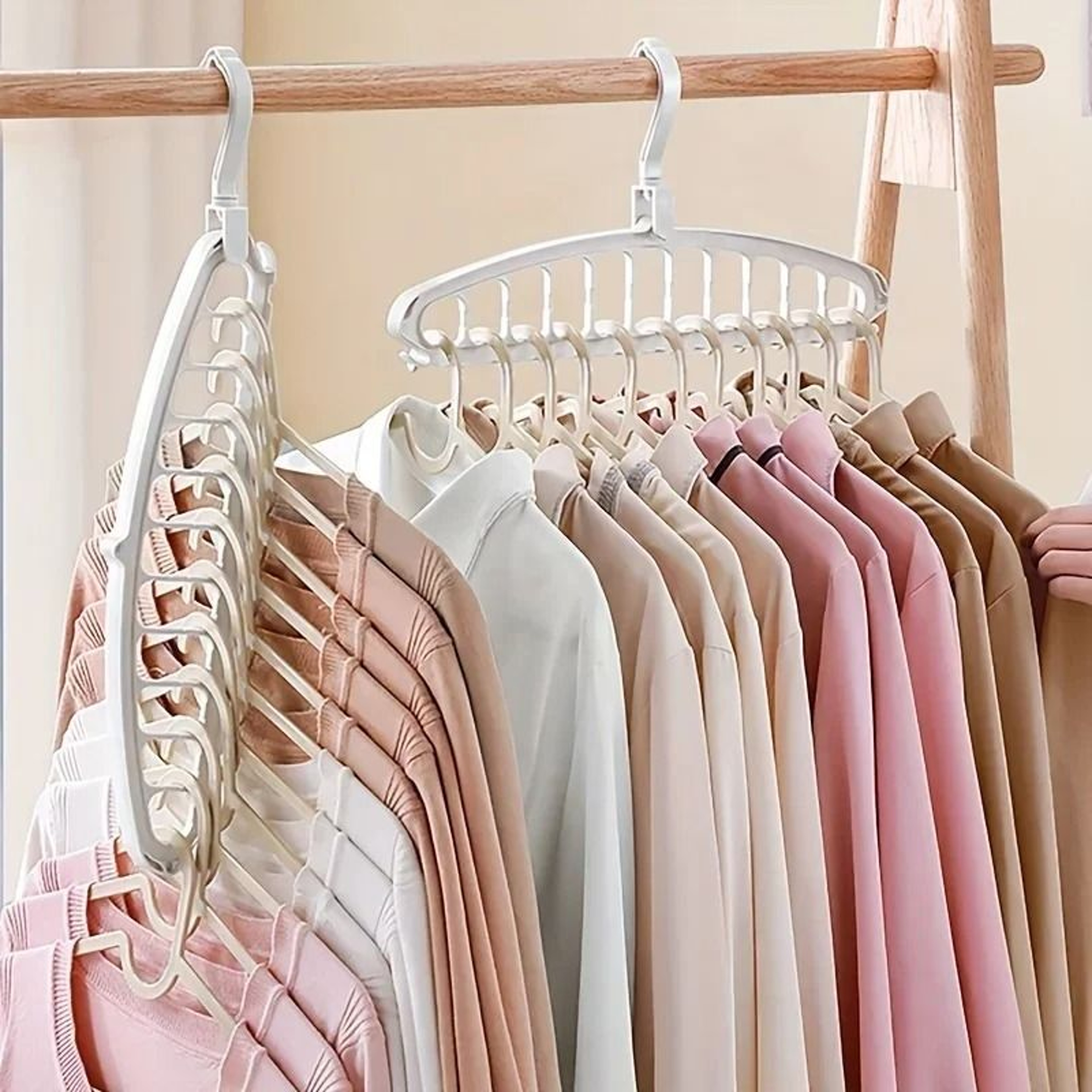 Folding Multi Hole Space Saving Clothes Hanger Non Slip Wardrobe Organizer 4