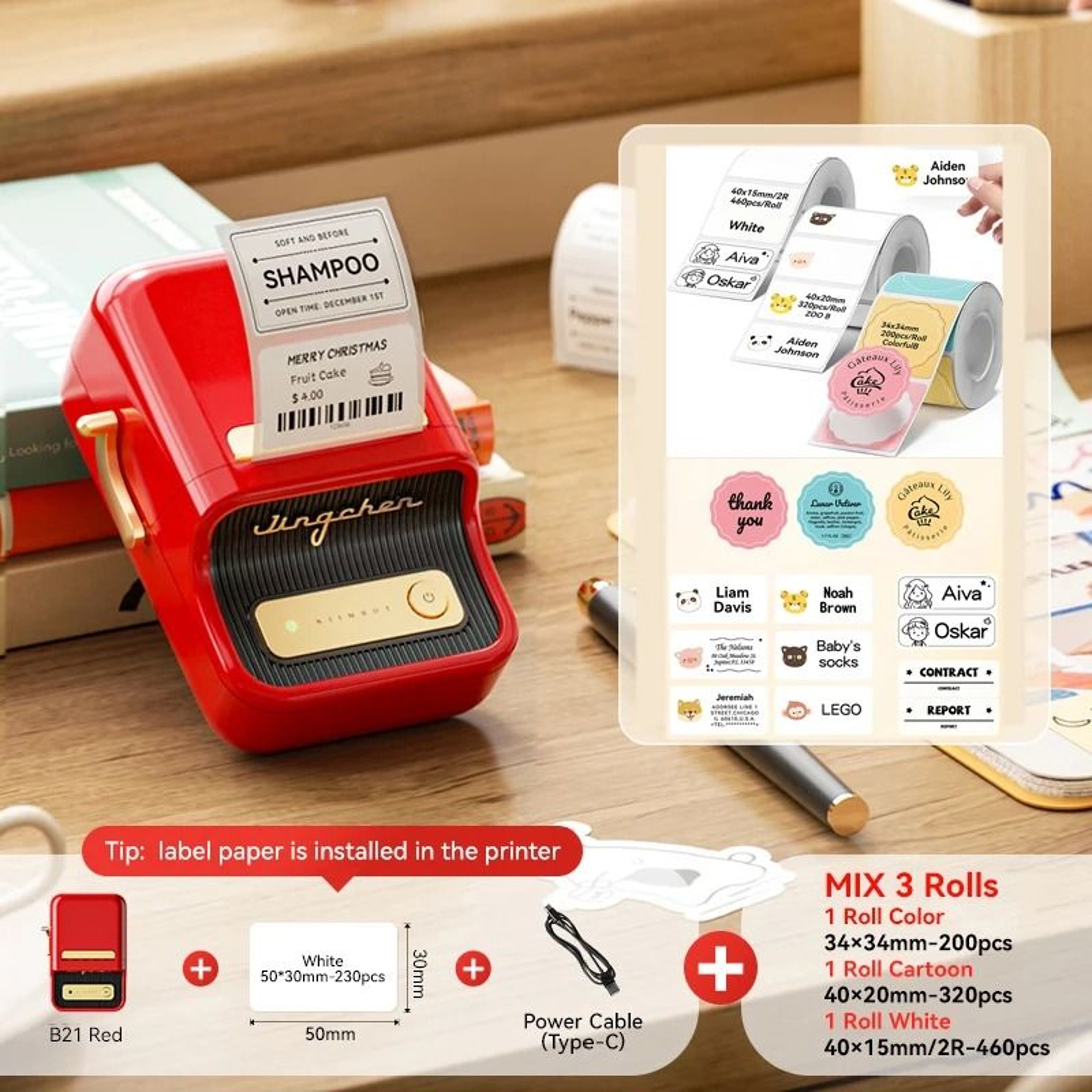 Wireless Portable Thermal Label Printer Bluetooth Barcode And Price Sticker Maker 17