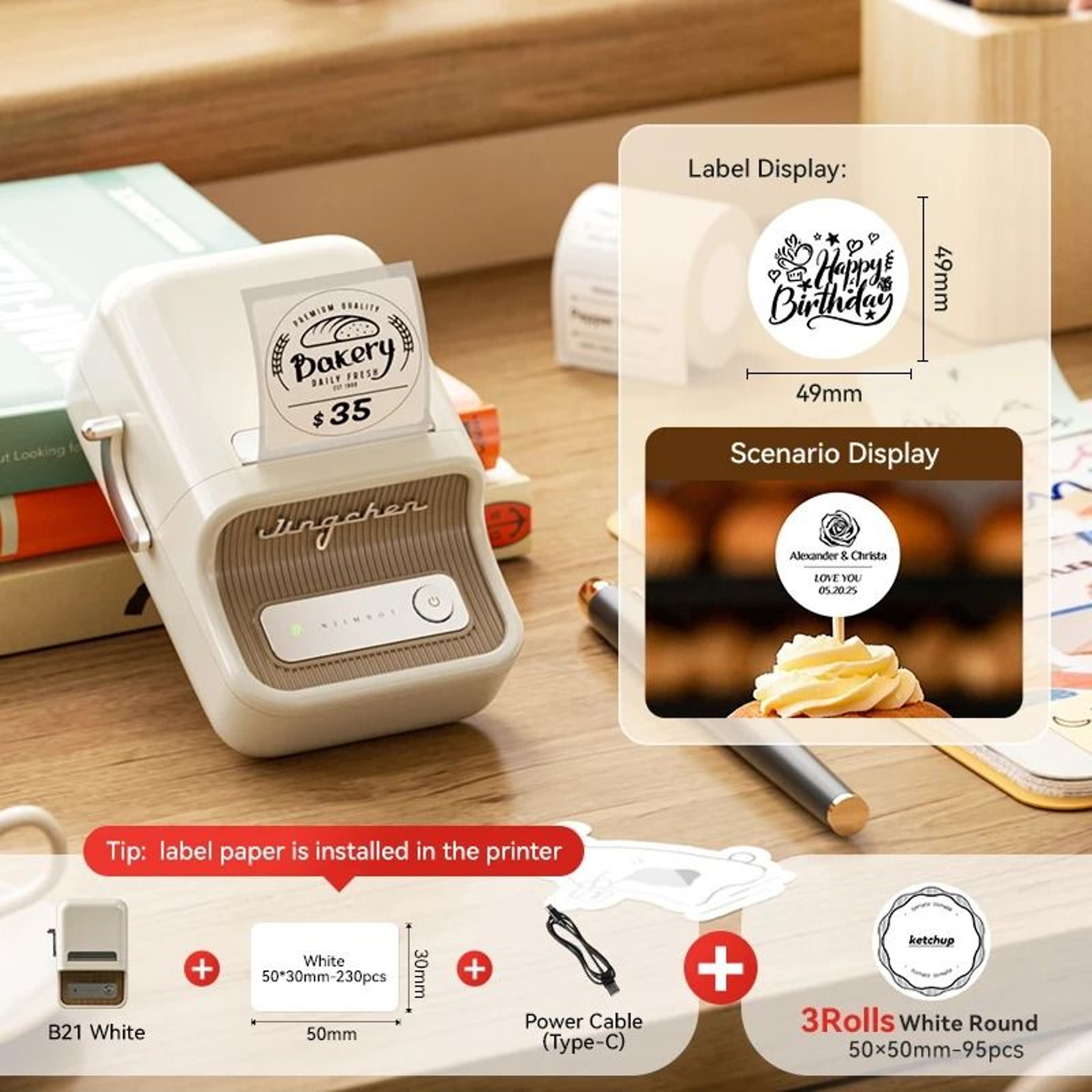 Wireless Portable Thermal Label Printer Bluetooth Barcode And Price Sticker Maker 22