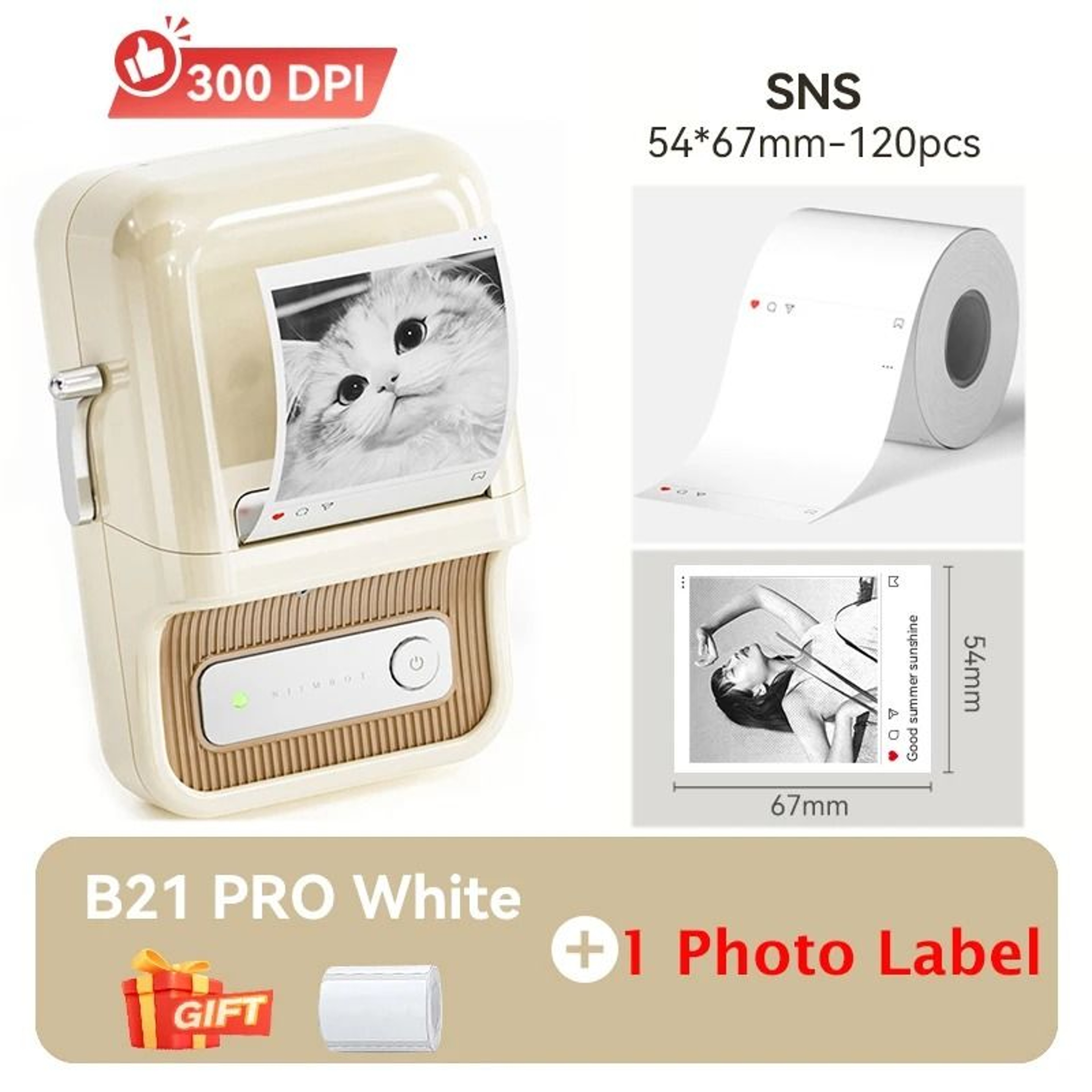 Bluetooth Adhesive Label Printer Mini Thermal Barcode Label Maker 15