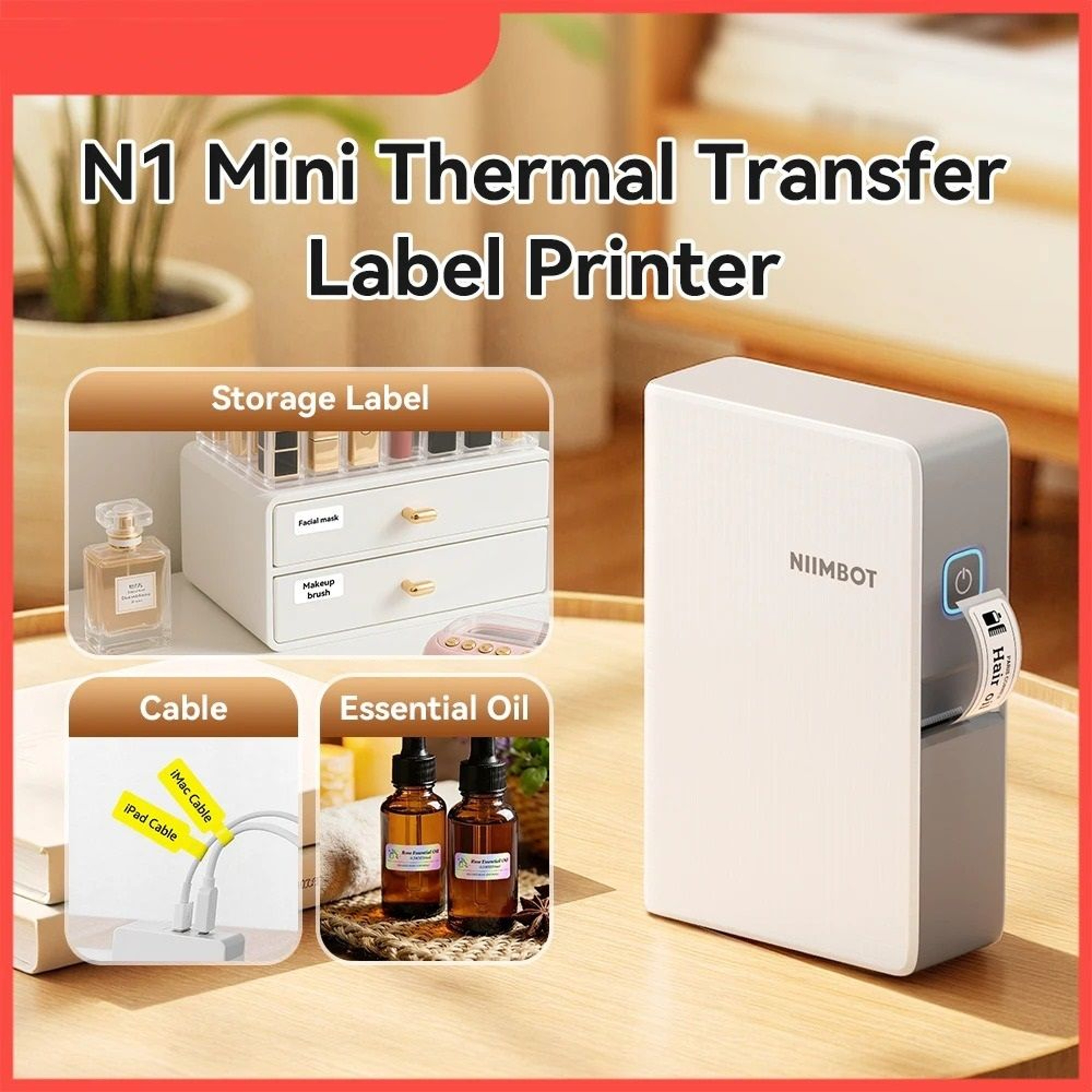 Mini Portable Thermal Transfer Pocket Label Maker With PET Stickers 0