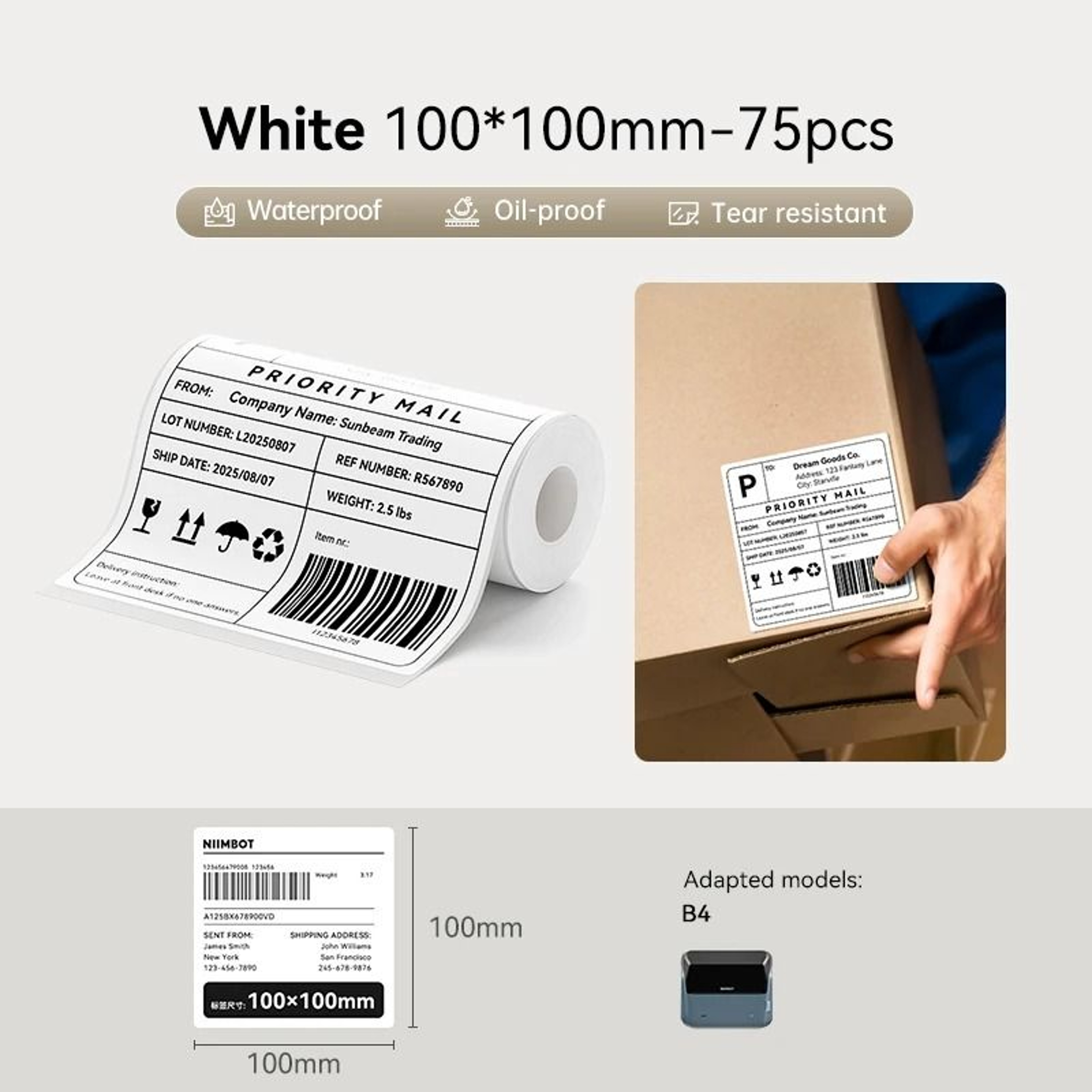 Large Size Barcode Price Tag SelfAdhesive Thermal Label Stickers 11