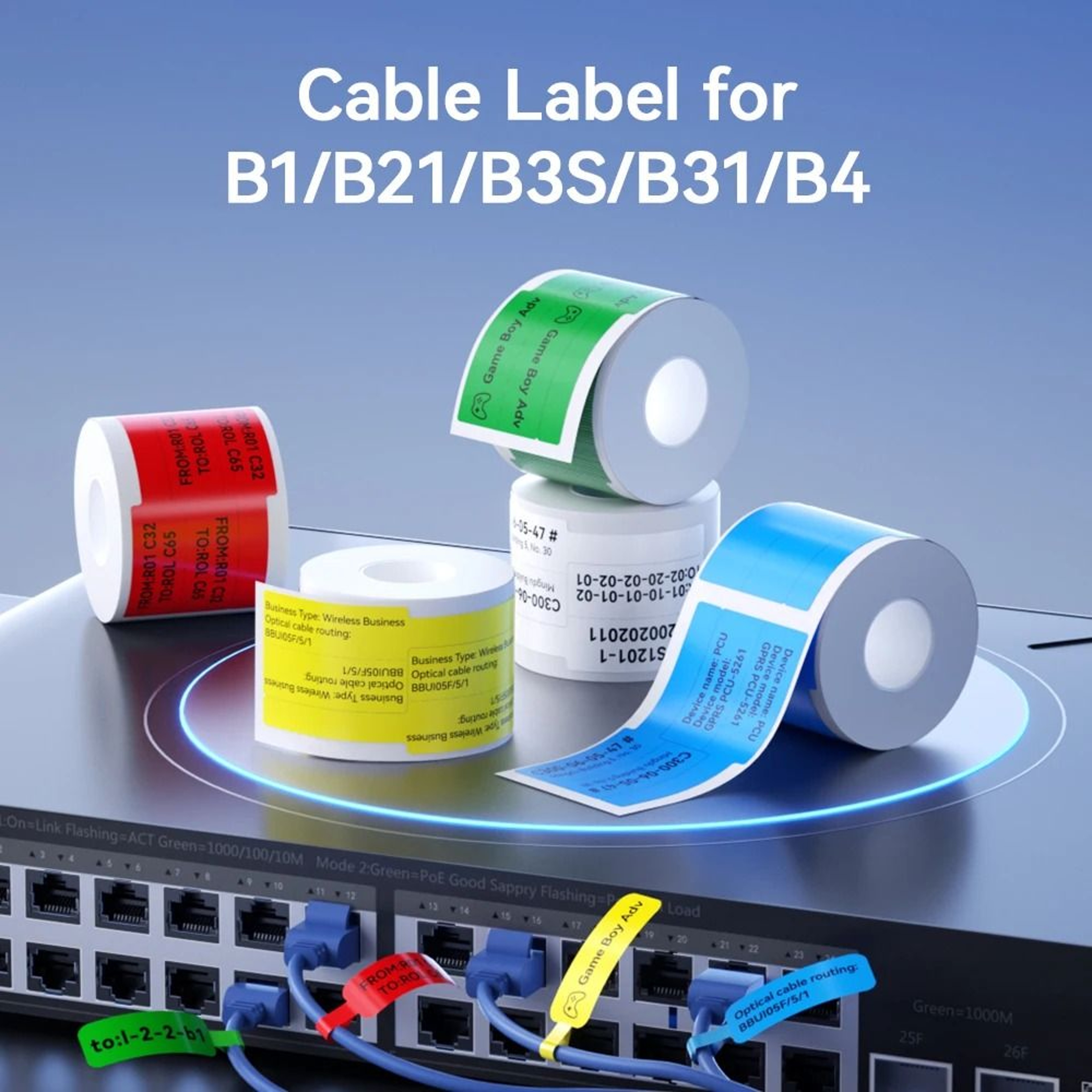 Color SelfAdhesive Network  Security Cable Thermal Label Sticker Tape 0