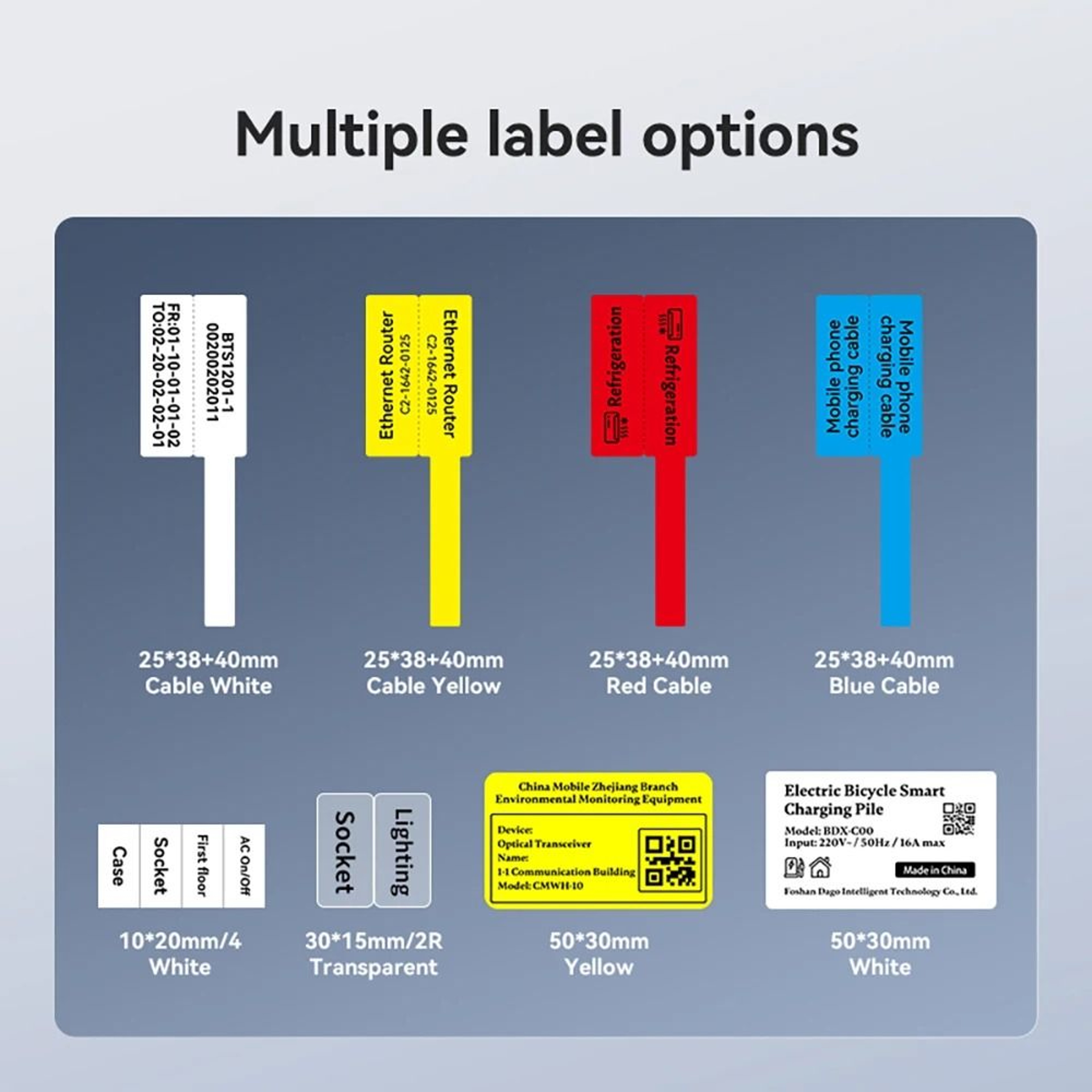 Color SelfAdhesive Network  Security Cable Thermal Label Sticker Tape 1