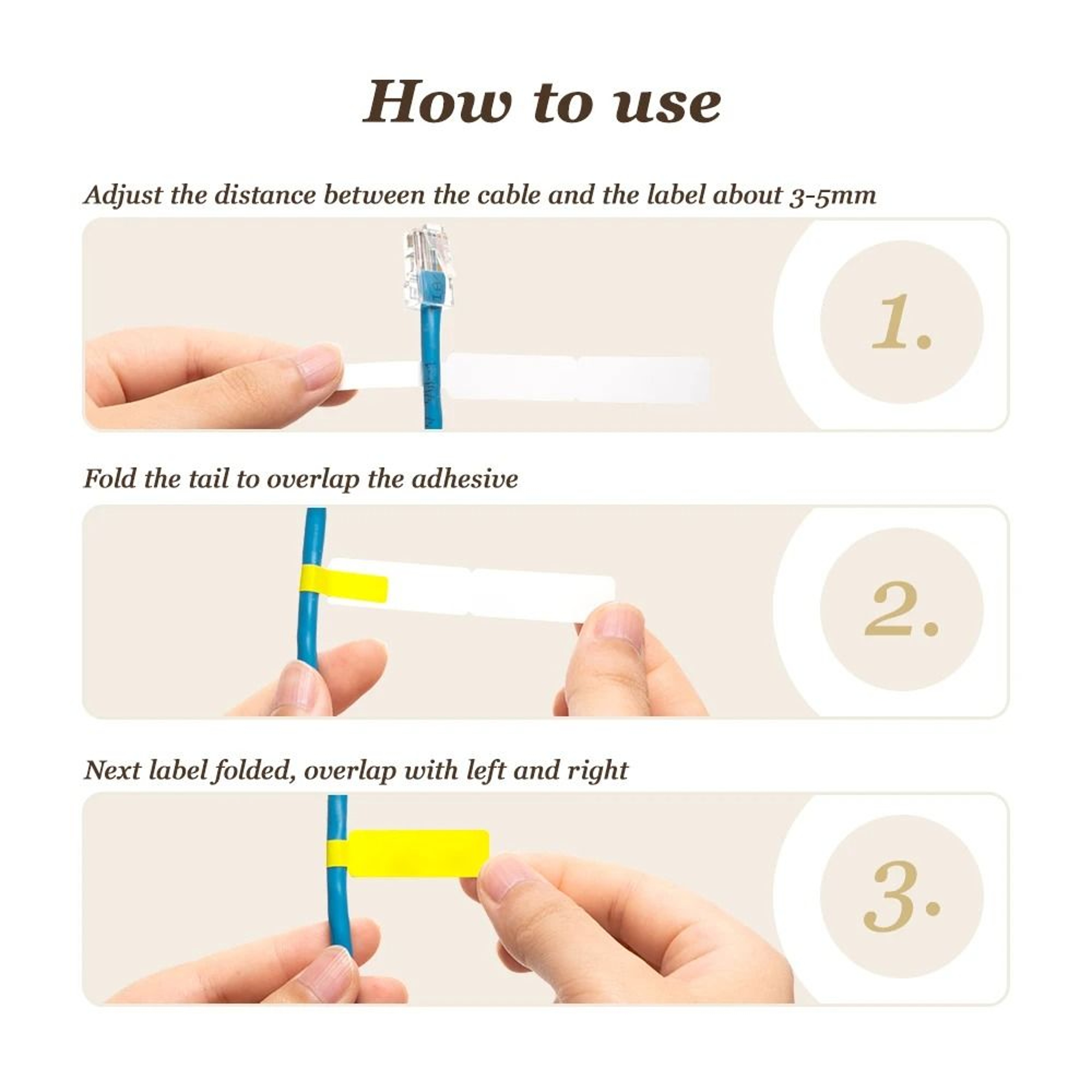 Color SelfAdhesive Network  Security Cable Thermal Label Sticker Tape 3