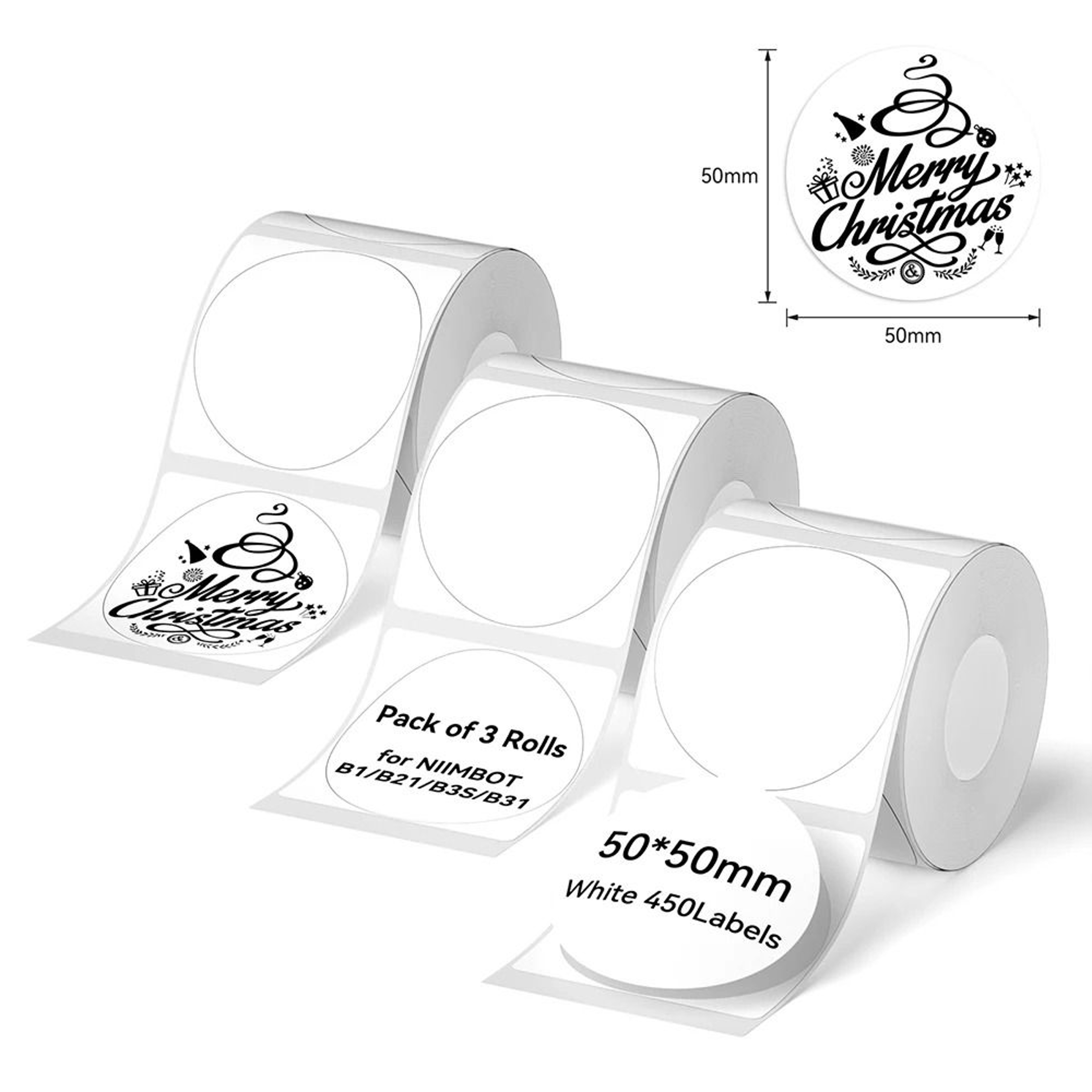 3Roll Pack MultiFormat Thermal Label Stickers 8