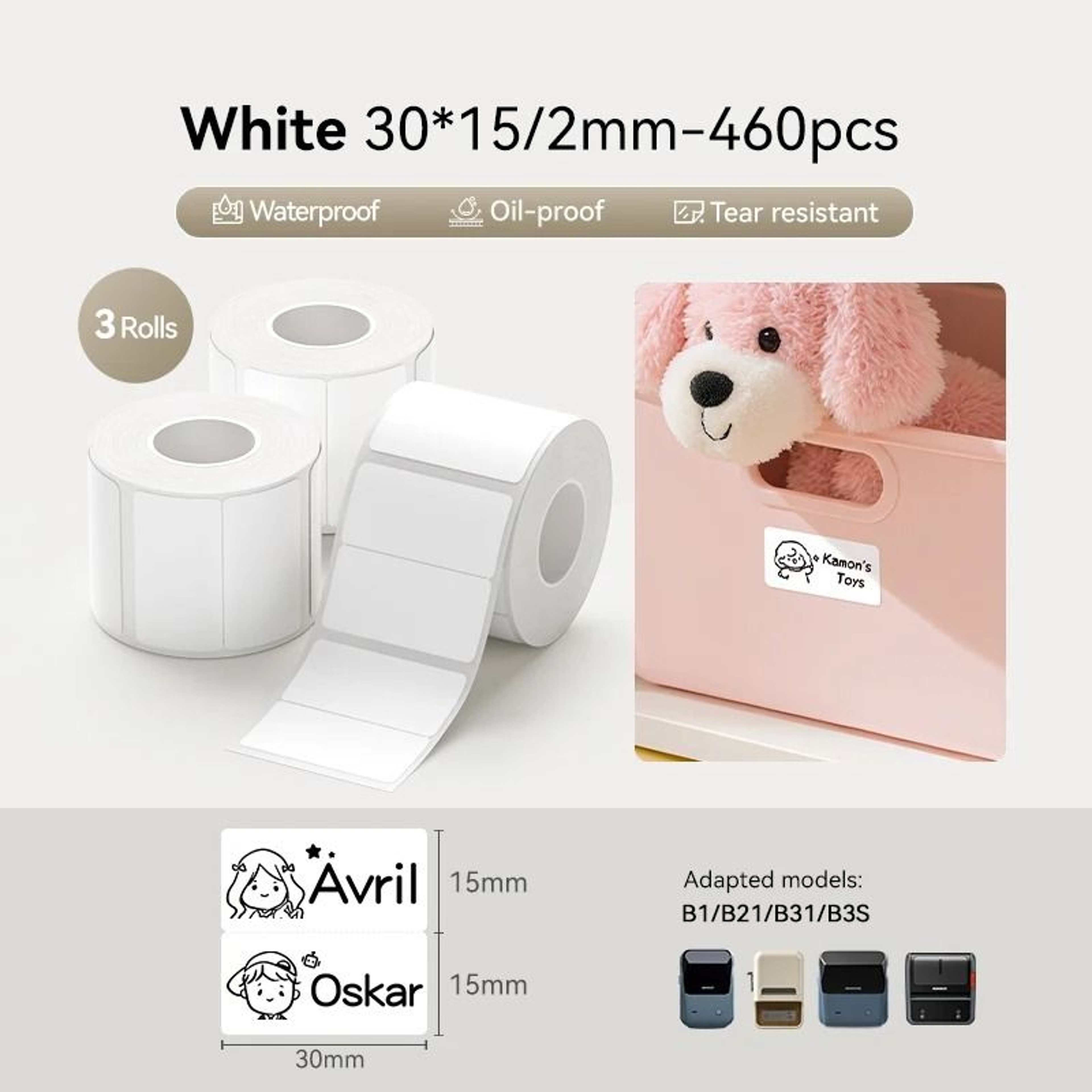 3Roll Pack MultiFormat Thermal Label Stickers 9