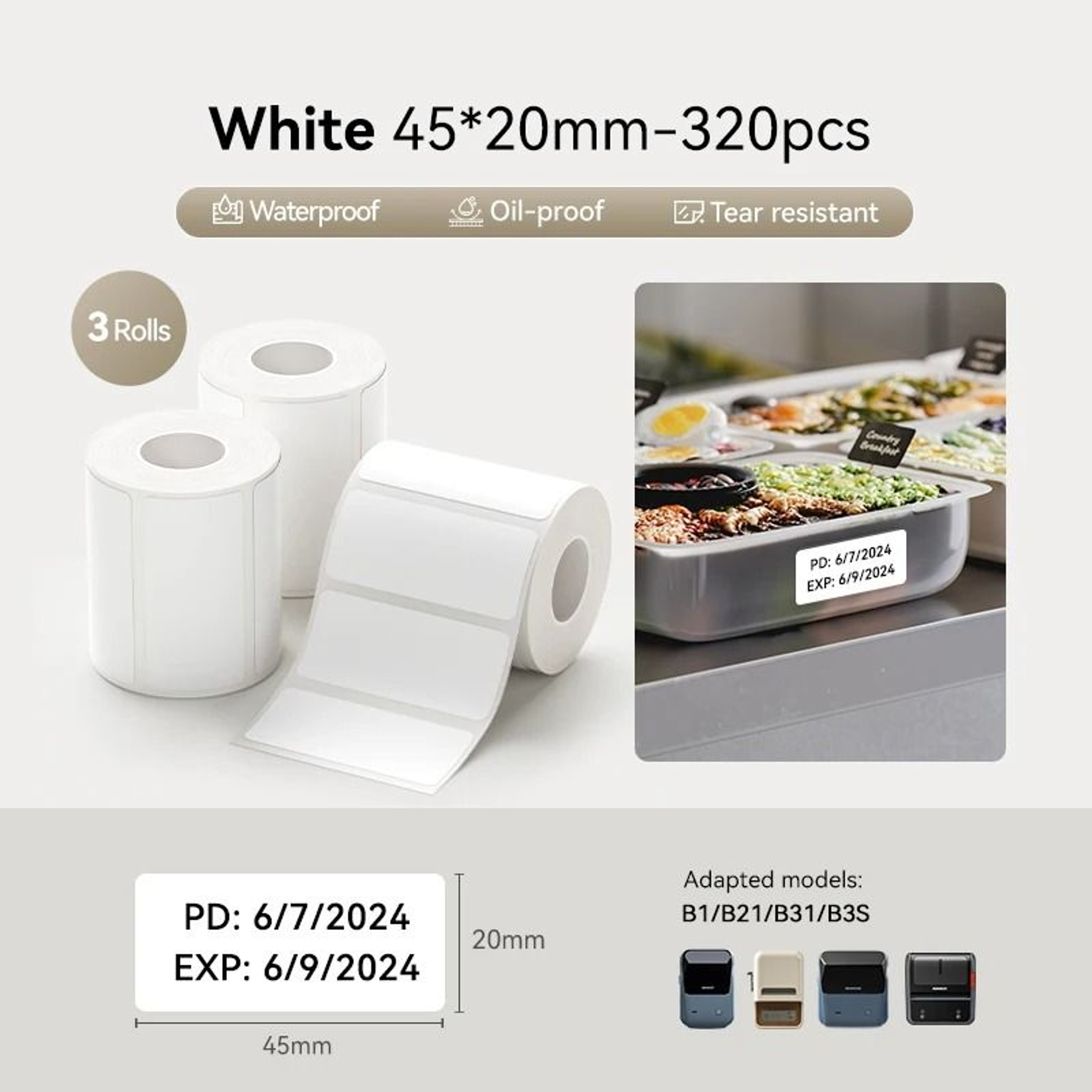 3Roll Pack MultiFormat Thermal Label Stickers 19