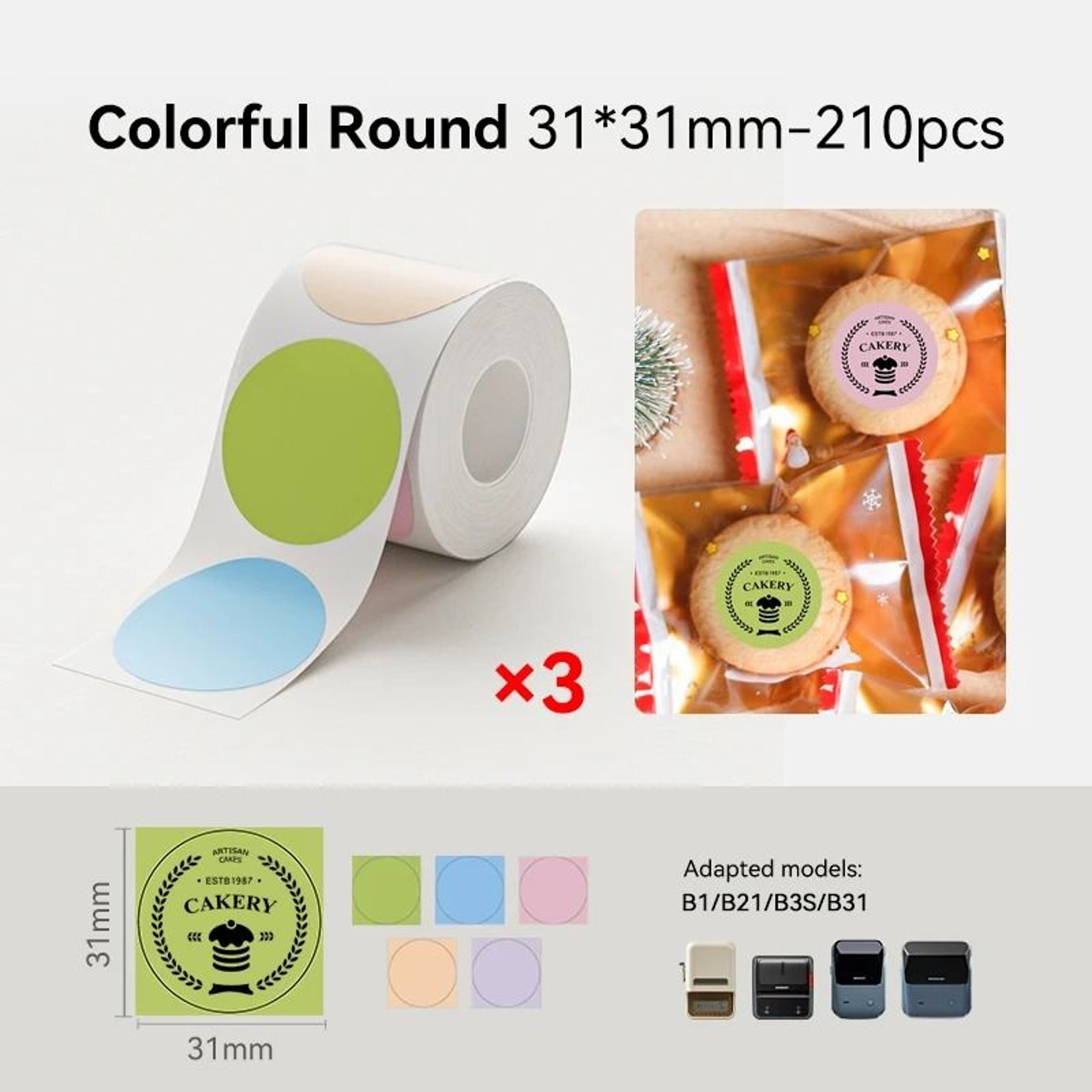 3Roll Pack MultiFormat Thermal Label Stickers 24