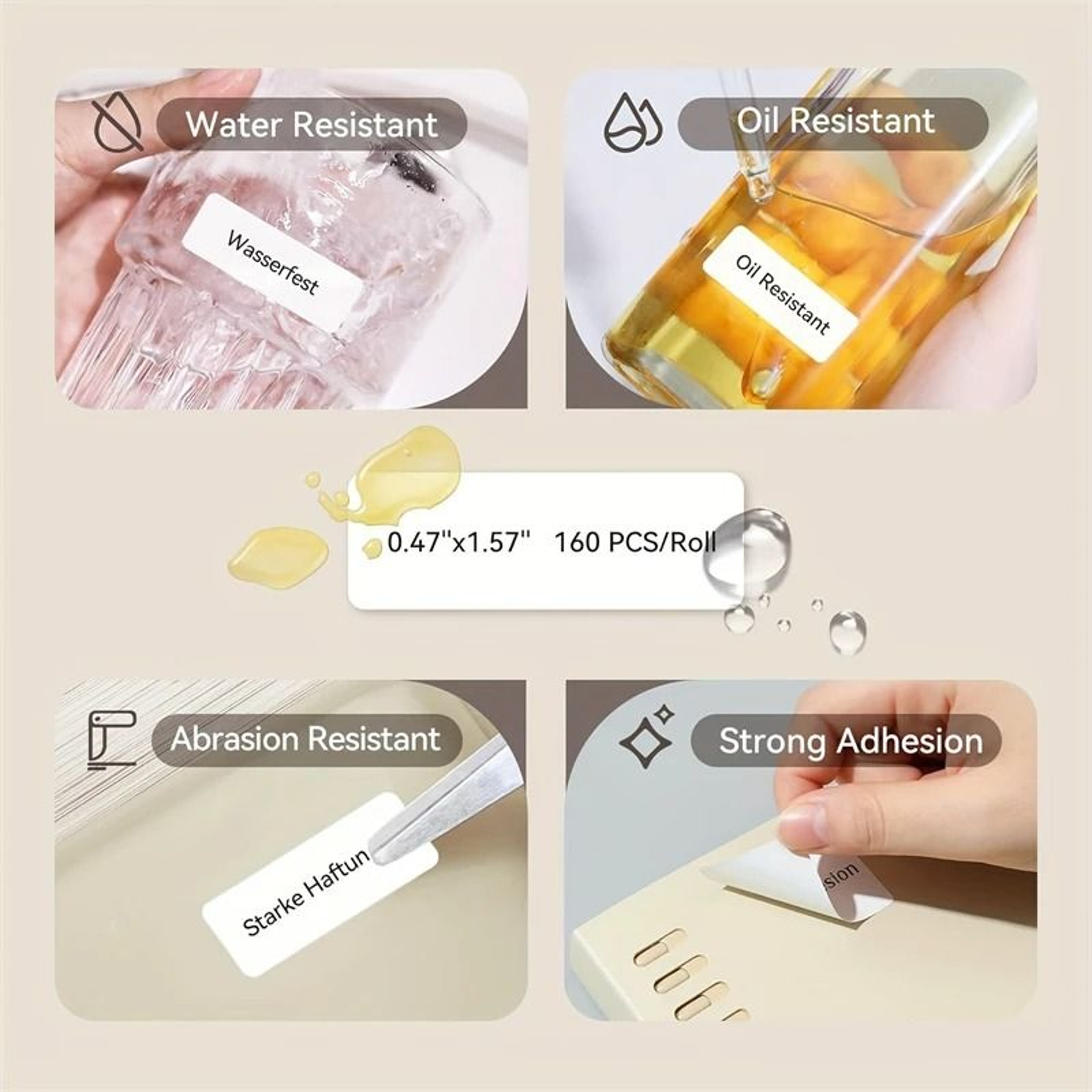 3Roll Pack Waterproof Thermal Label Sticker Paper Tape 0
