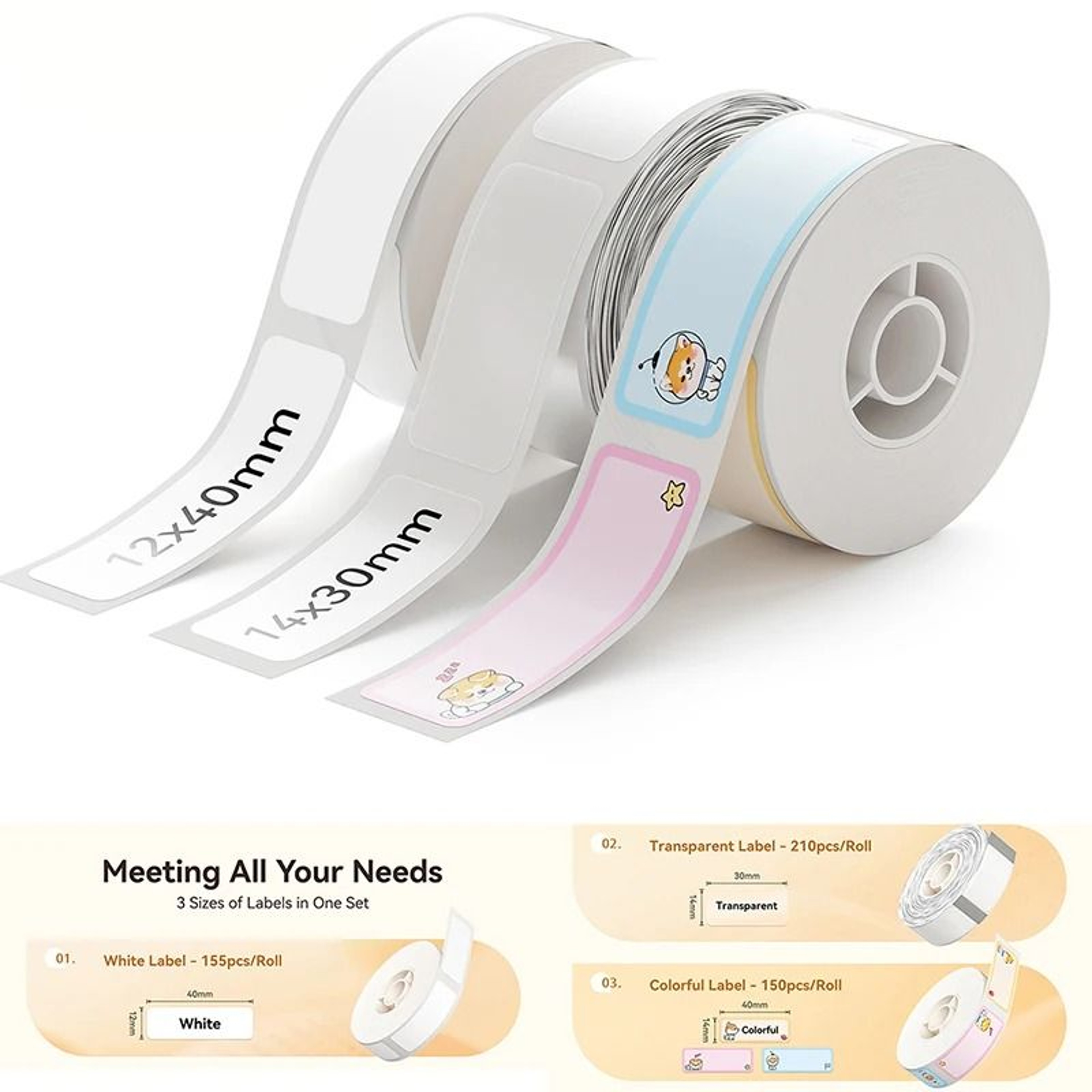 3Roll Pack Waterproof Thermal Label Sticker Paper Tape 20