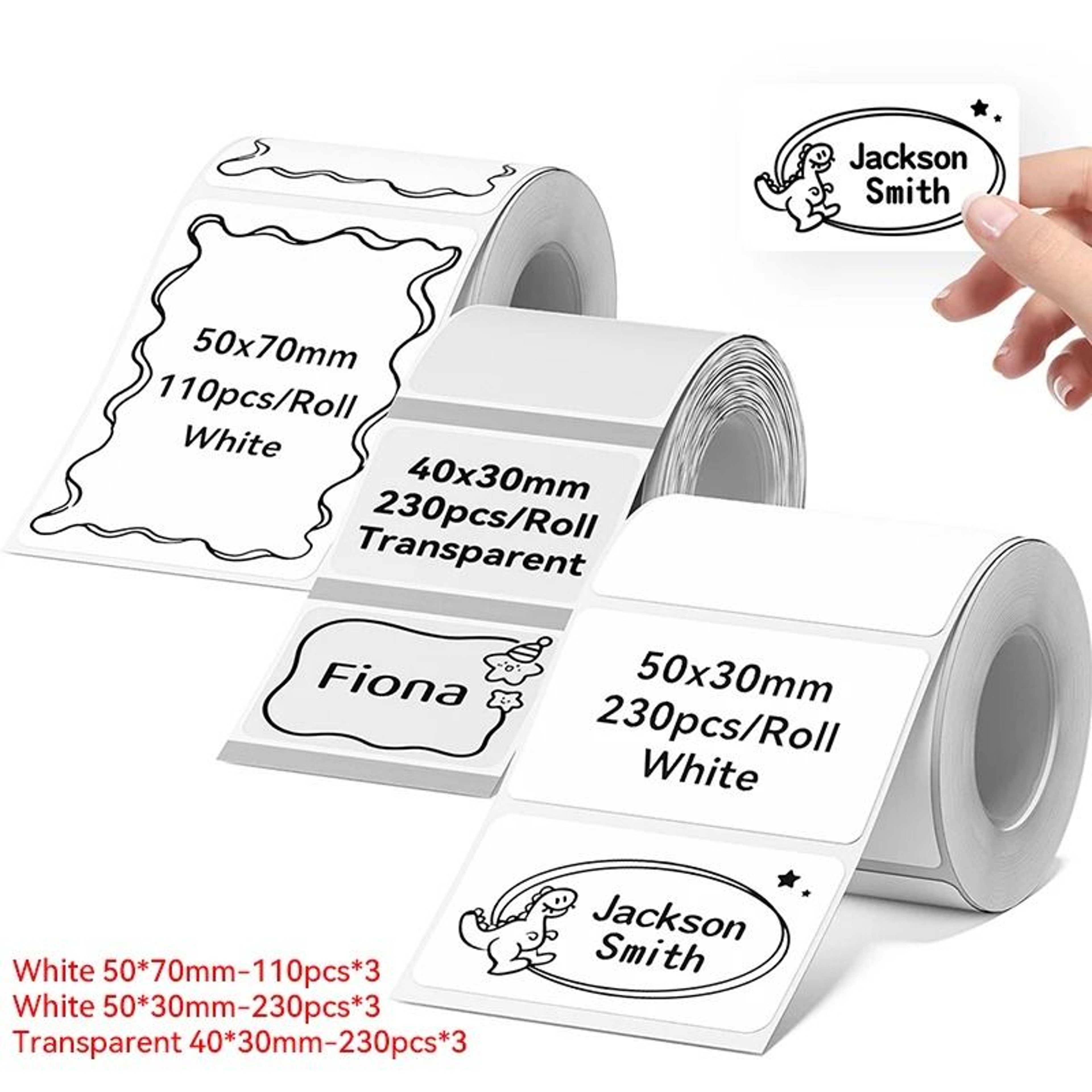 6Roll Bulk Pack Waterproof  OilProof Thermal Label Sticker Tape 15