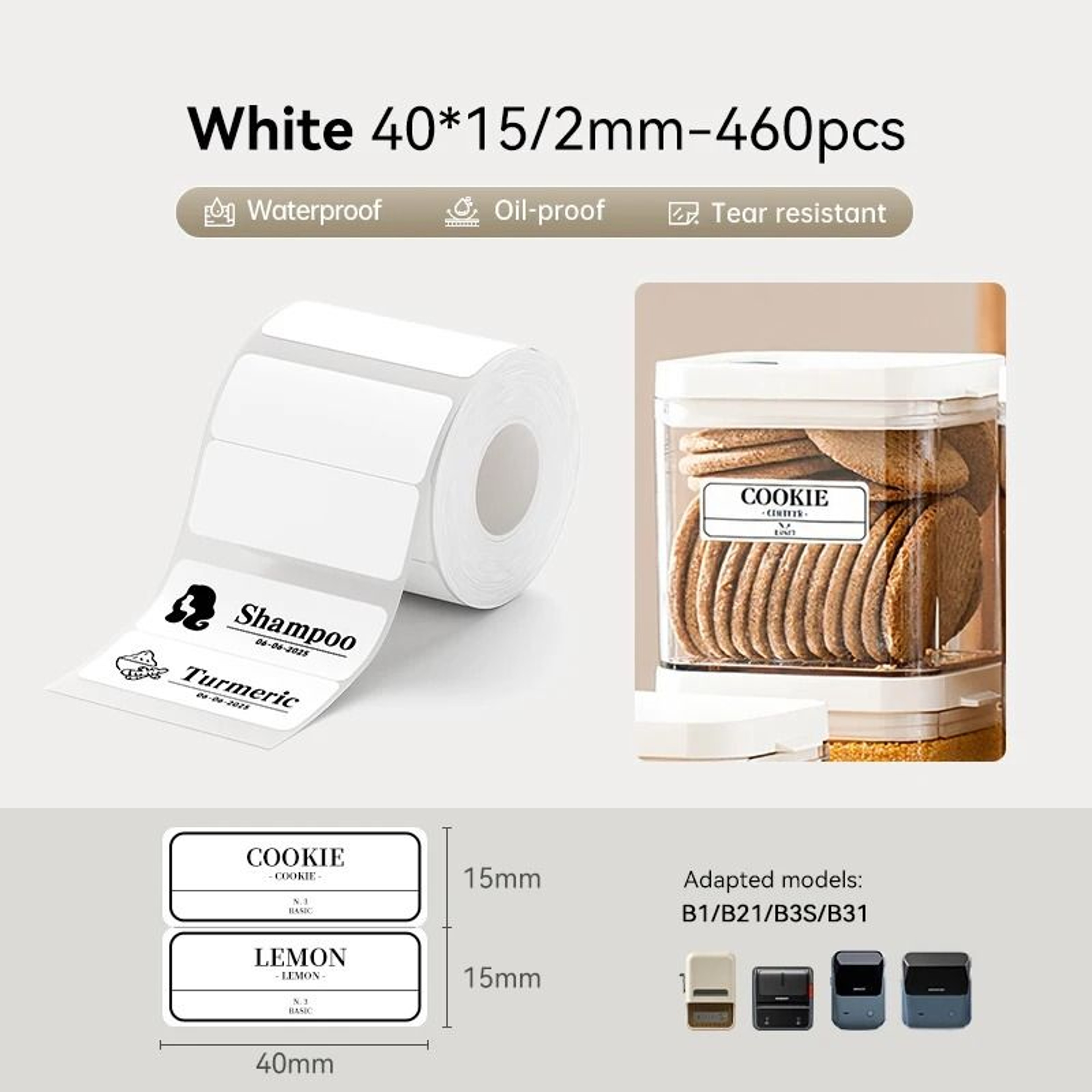 6Roll Bulk Pack Waterproof  OilProof Thermal Label Sticker Tape 28
