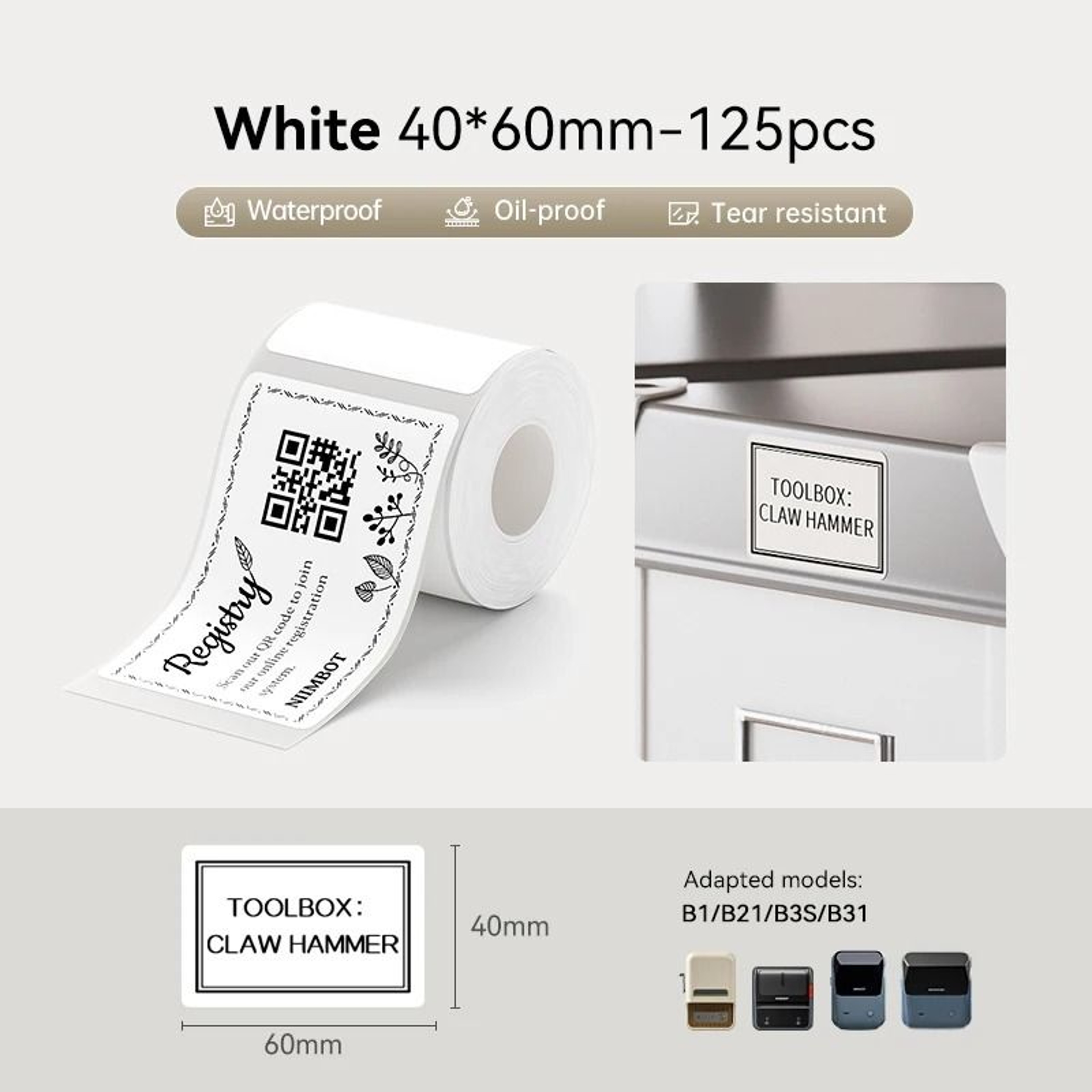 6Roll Bulk Pack Waterproof  OilProof Thermal Label Sticker Tape 29