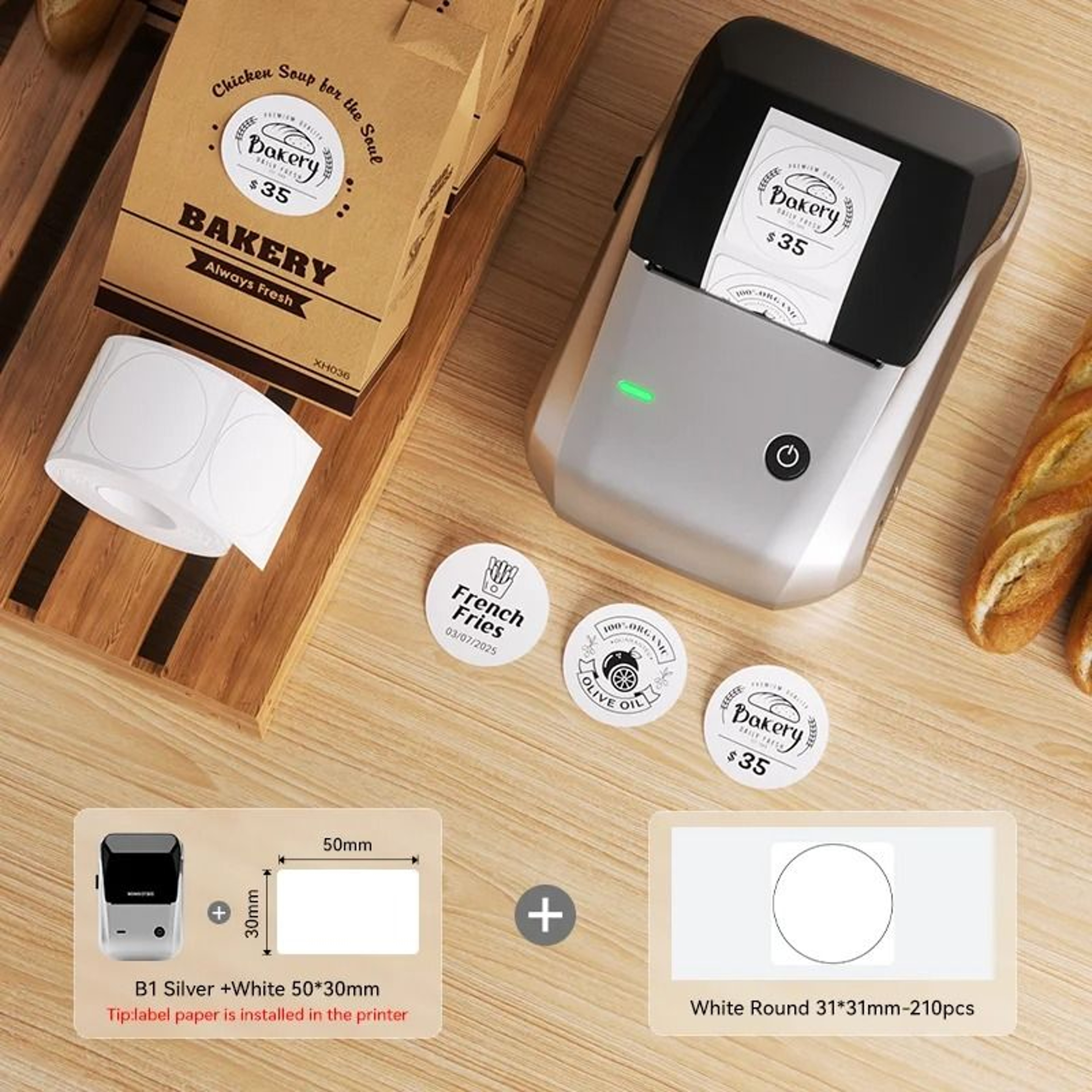 Bluetooth Pocket Thermal Label Maker For Food Stickers  Business Barcodes 17