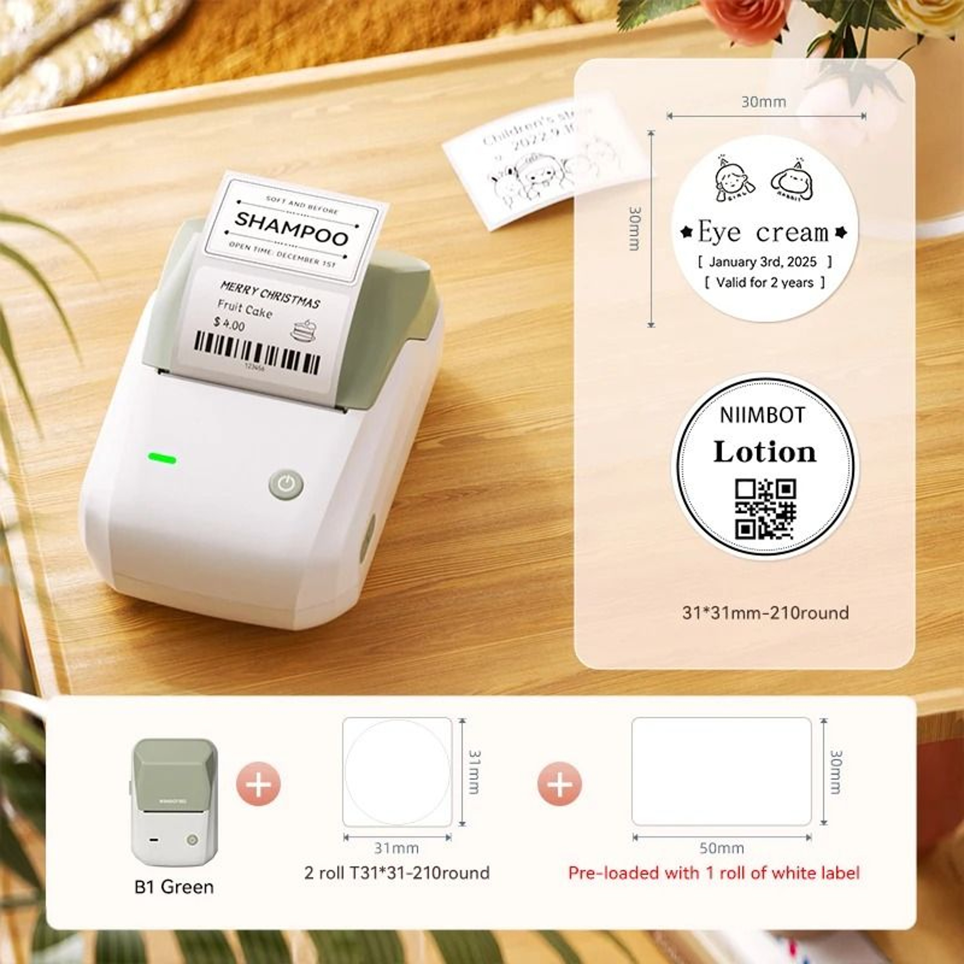 Portable Cosmetics Thermal Label Printer Wireless Pocket Label Maker 23