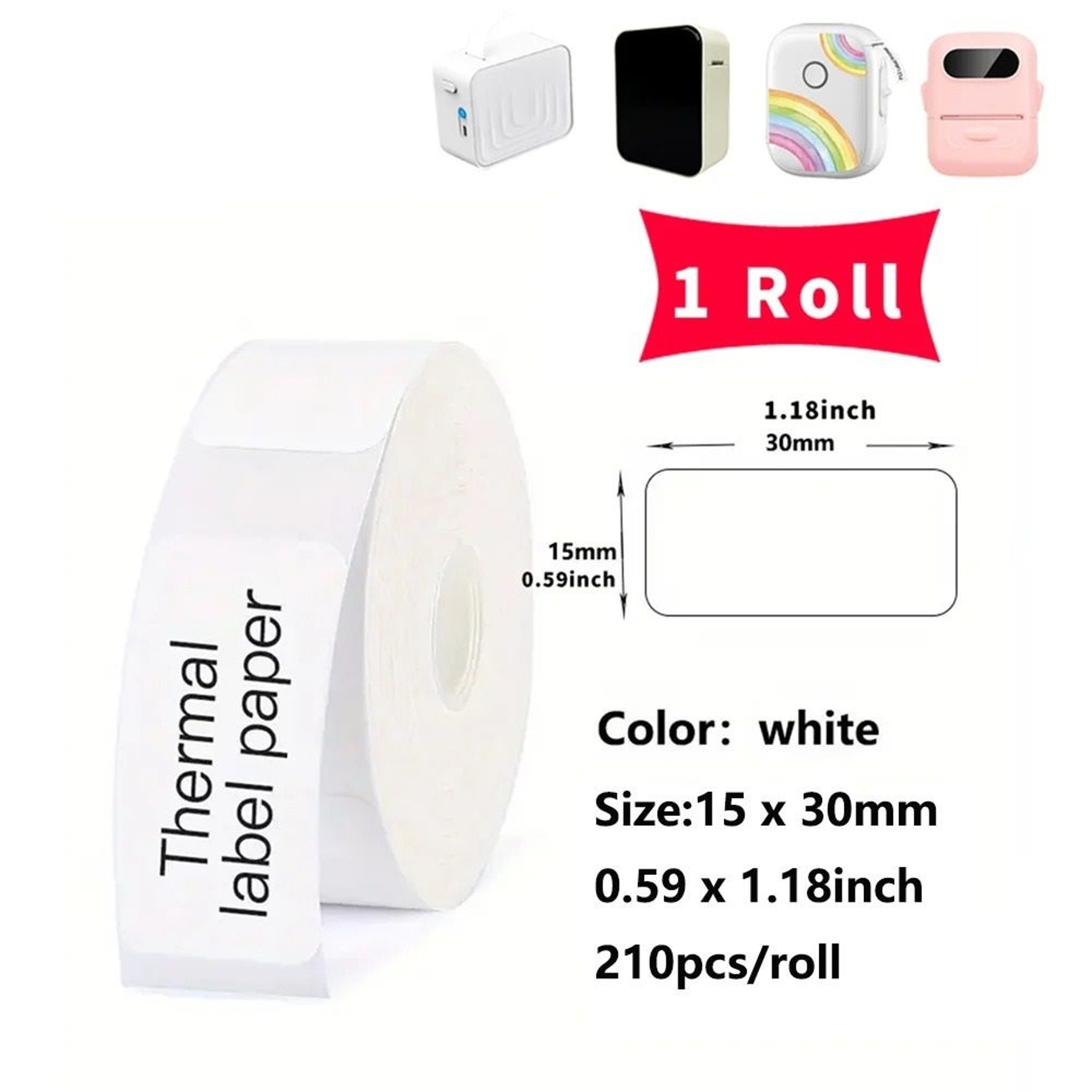 Universal SelfAdhesive Thermal Label Paper Sticker Roll For Mini Portable Printers 9