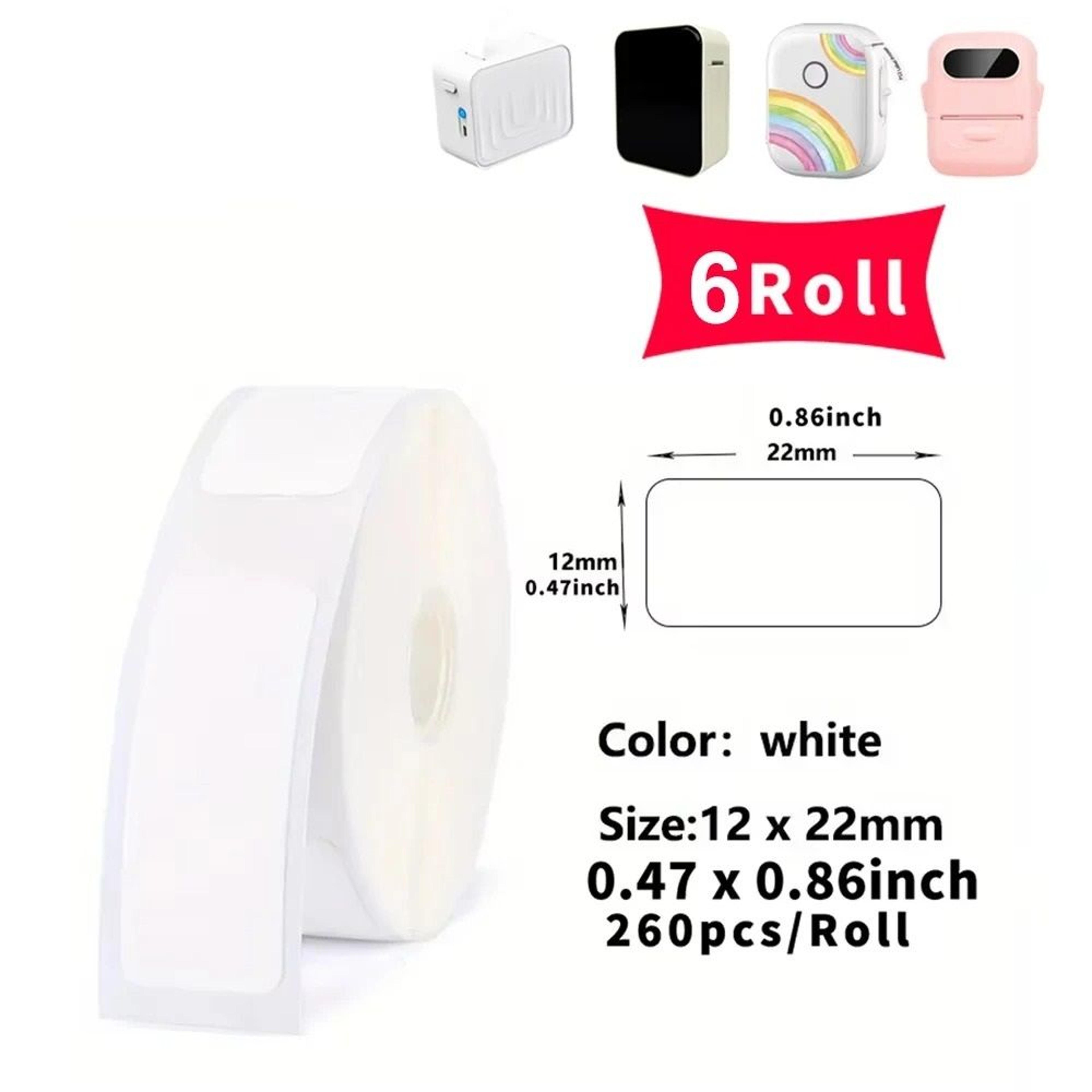 Universal SelfAdhesive Thermal Label Paper Sticker Roll For Mini Portable Printers 15