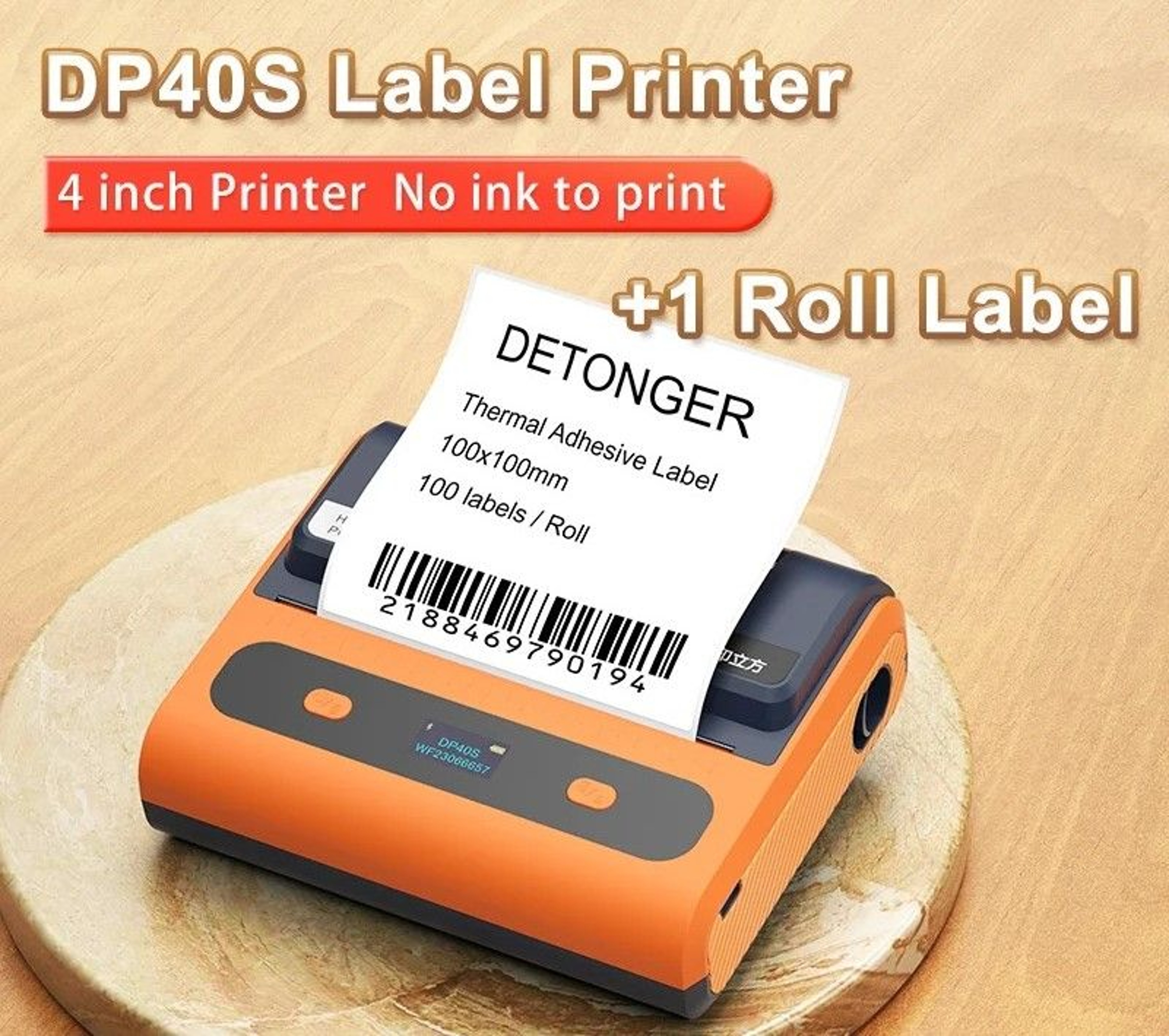 Commercial Wireless Portable Thermal Label Printer For Shipping  Barcodes 0
