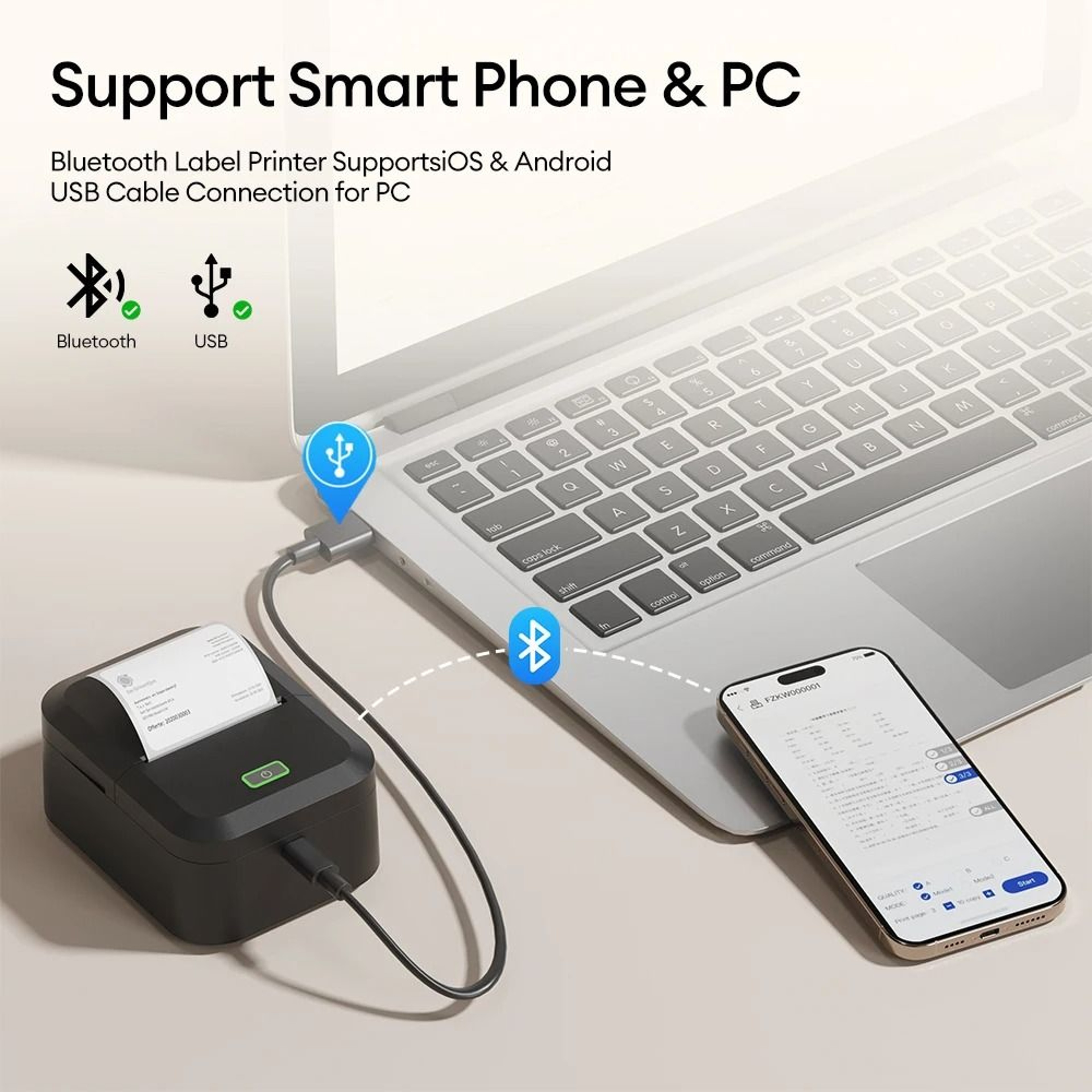 Mini Thermal Portable Wireless Bluetooth Label Printer 4