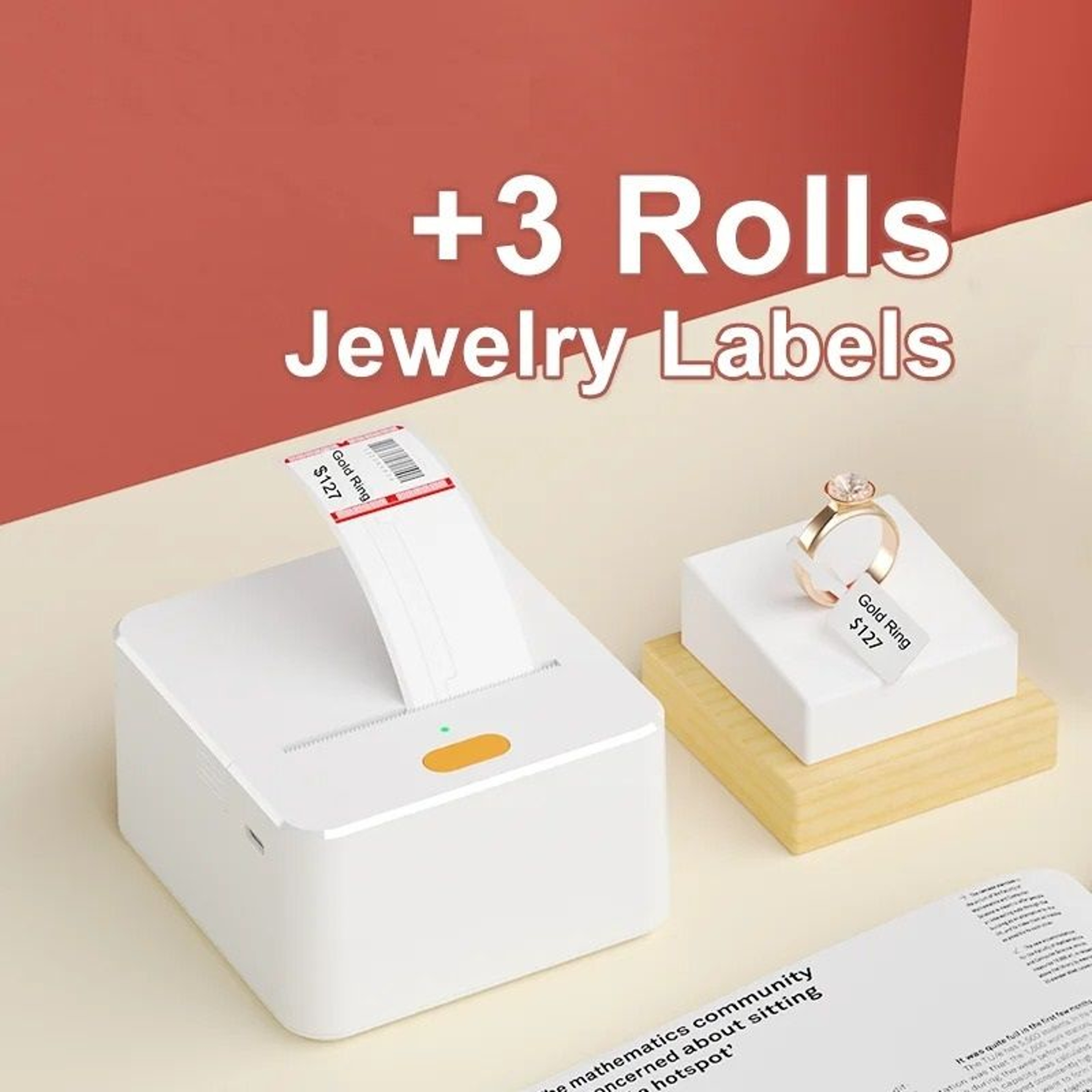 SelfAdhesive Waterproof Jewelry  Ring Label Sticker Roll Pack 0