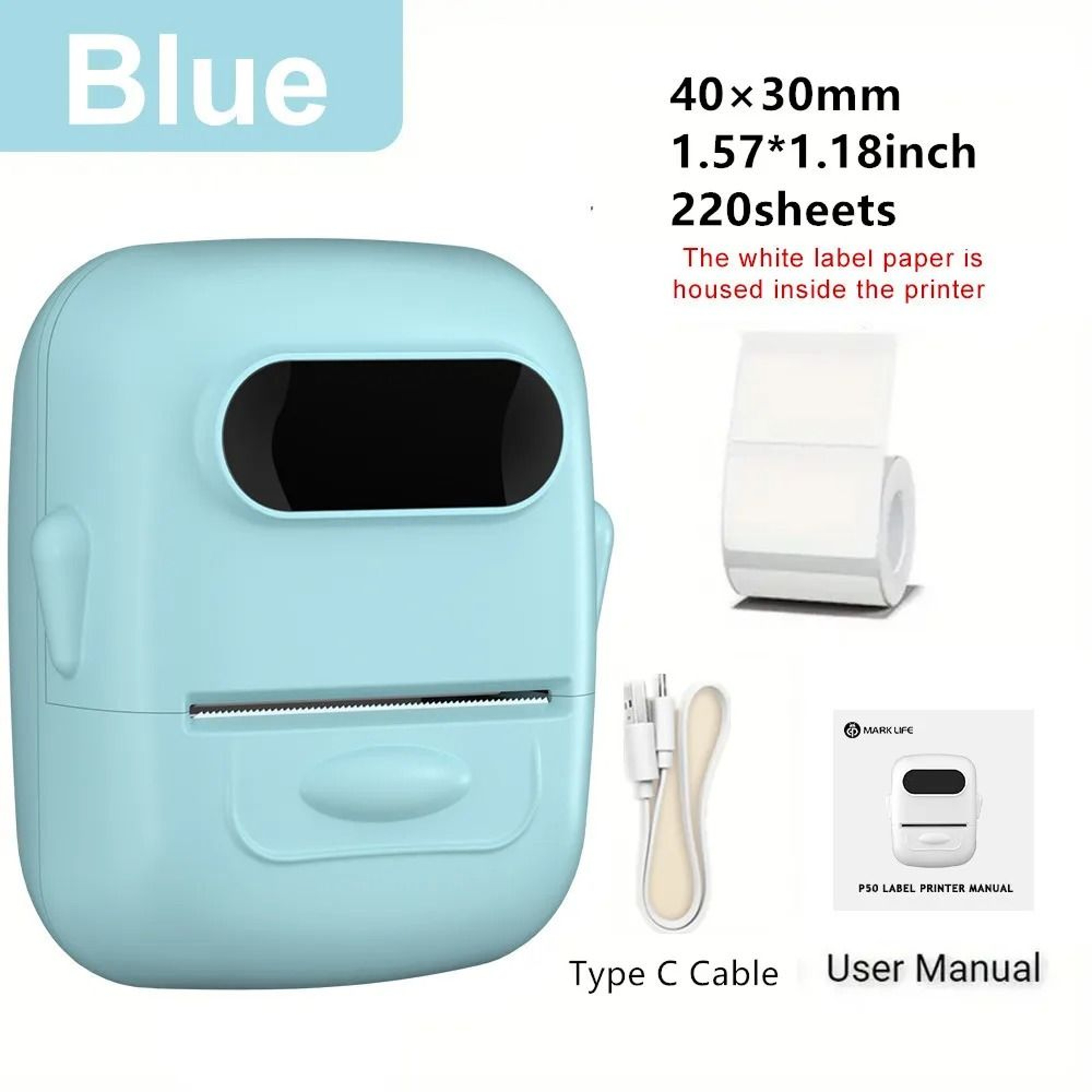Portable Thermal Label Printer Wireless Bluetooth Inkless Pocket Label Maker 7