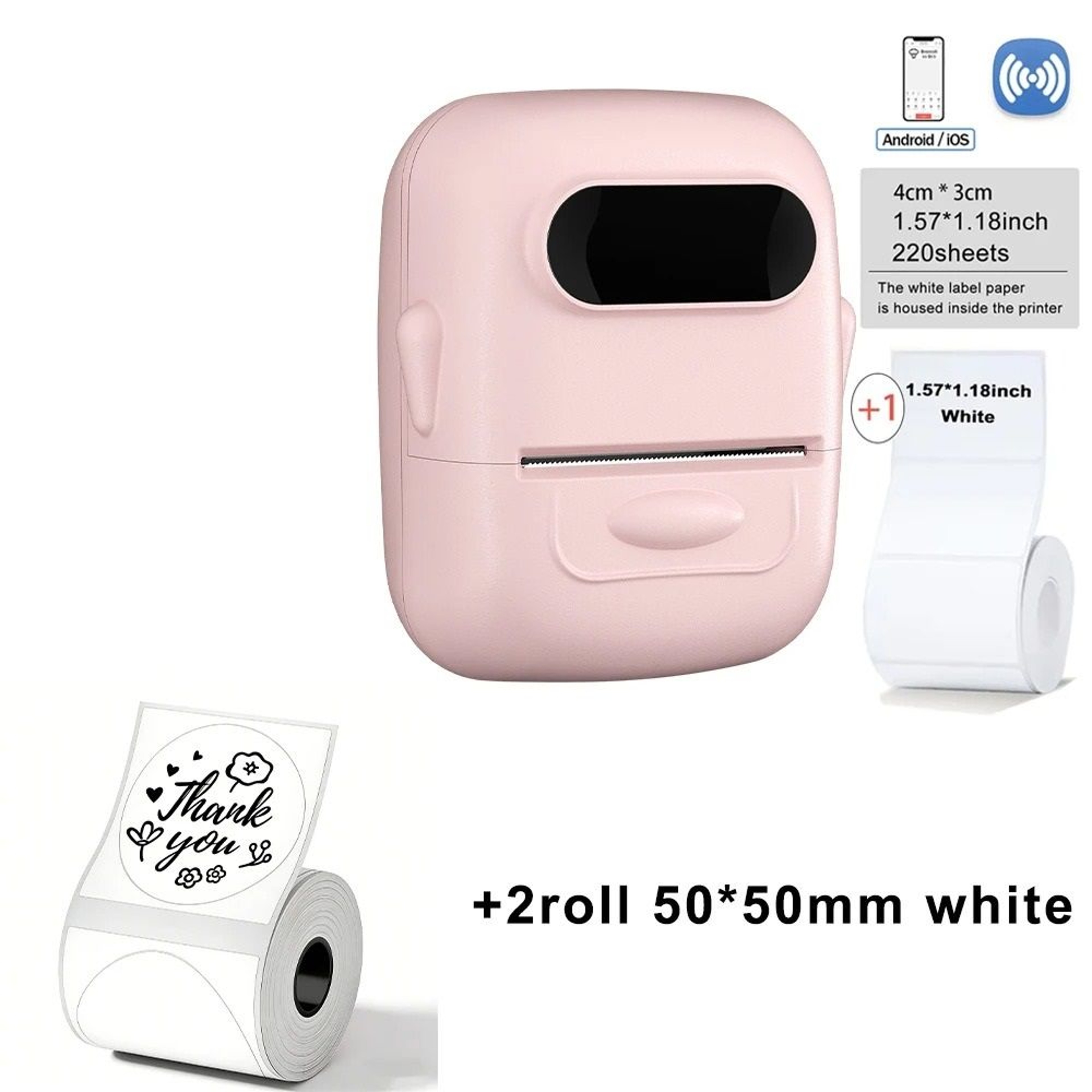 Portable Thermal Label Printer Wireless Bluetooth Inkless Pocket Label Maker 20