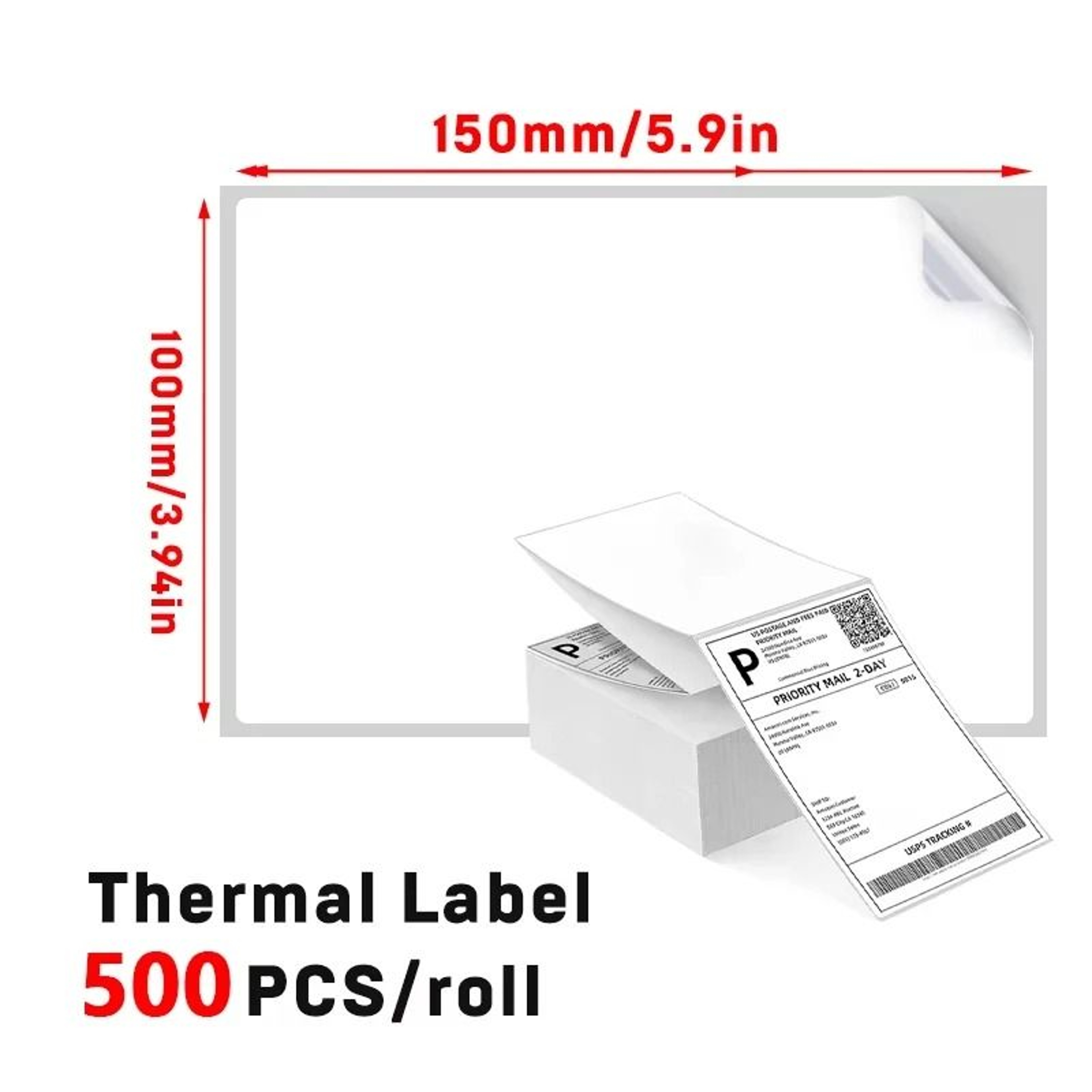 Commercial SelfAdhesive Thermal Shipping Label Sticker Stack Pack 8