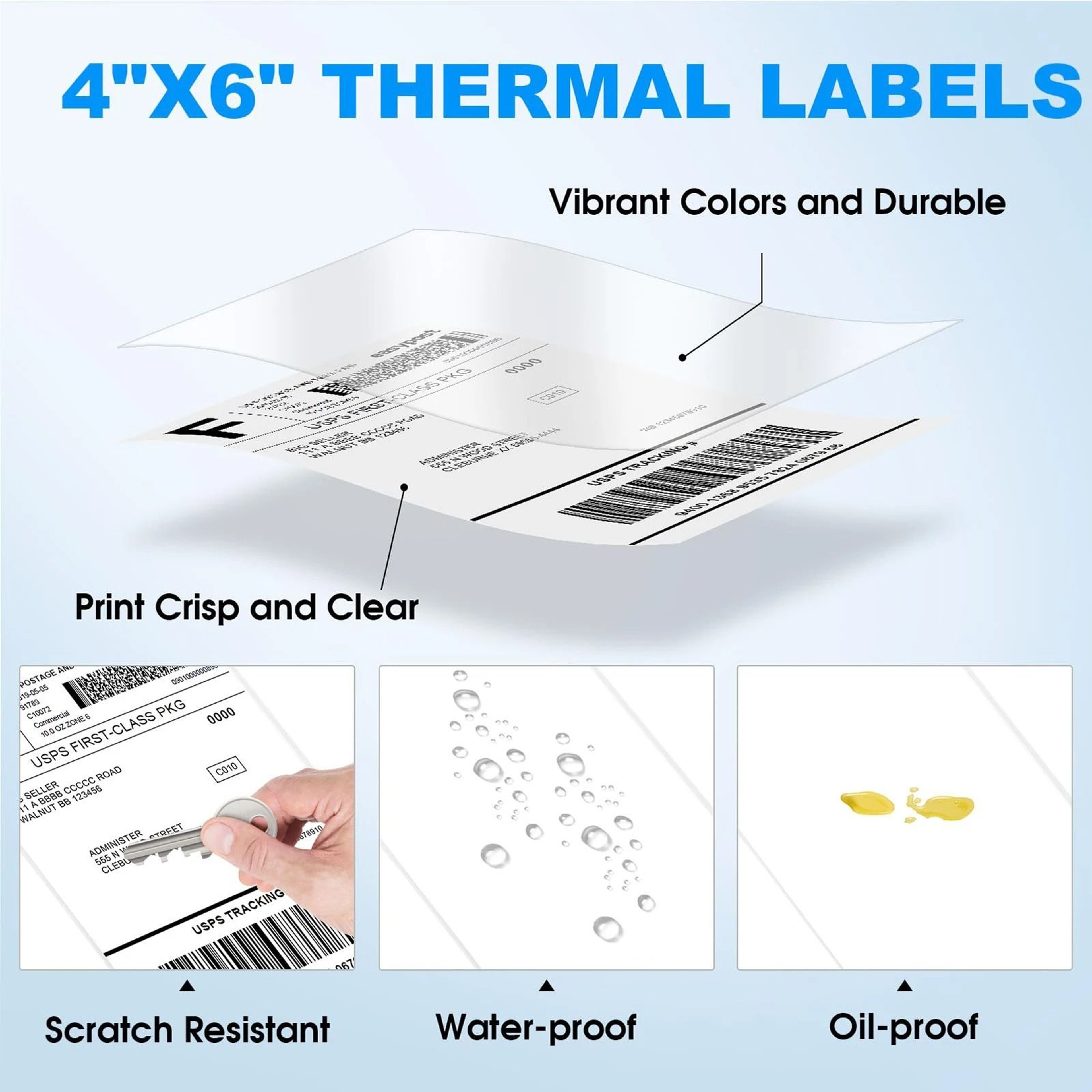 Commercial SelfAdhesive Thermal Shipping Label Sticker Stack Pack 2