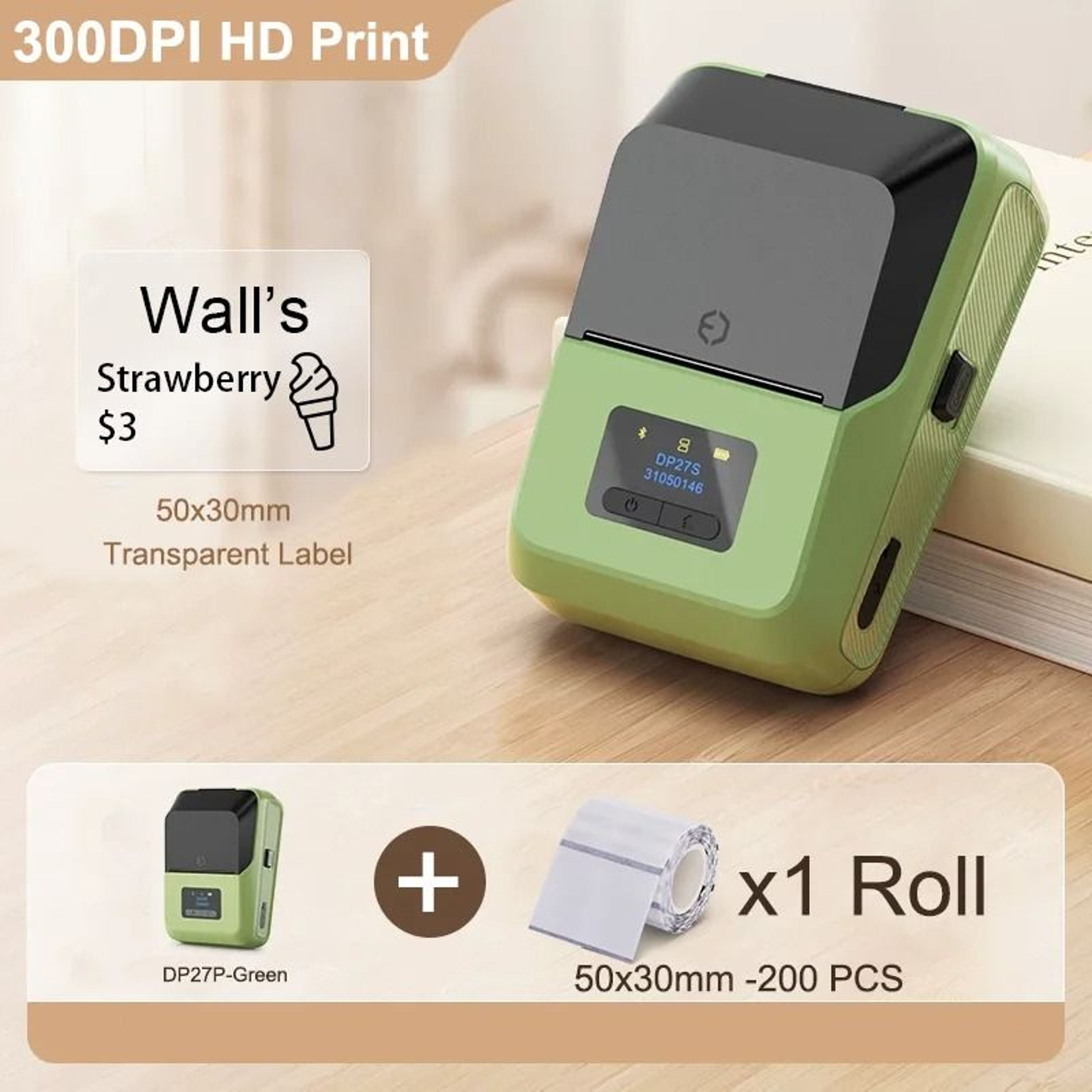 Commercial Handheld Wireless 300 DPI HD Thermal Label Printer For Jewelry And Cables 12