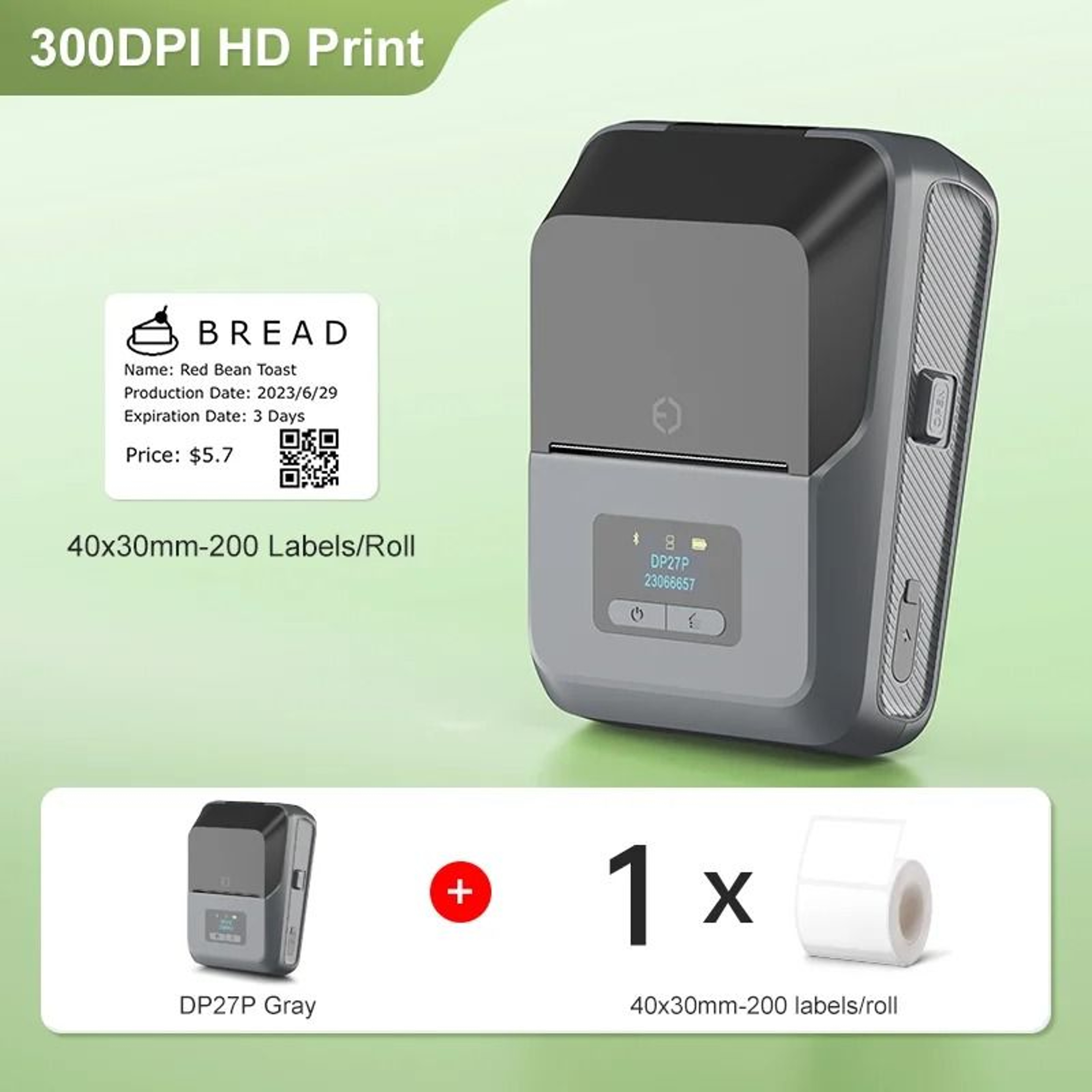 Commercial Handheld Wireless 300 DPI HD Thermal Label Printer For Jewelry And Cables 8