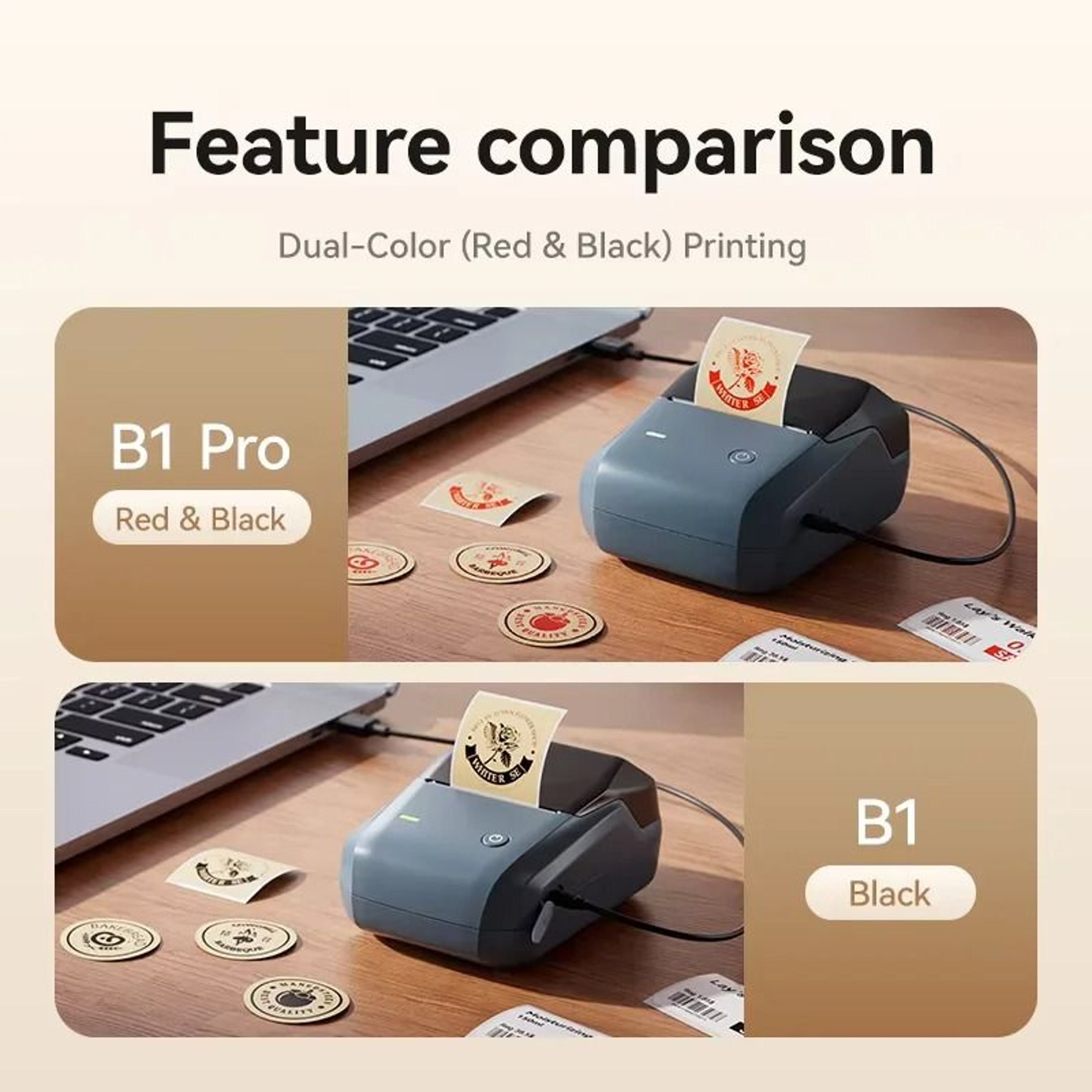Desktop 300 DPI Wireless Thermal Label Printer Portable Sticker Maker 3