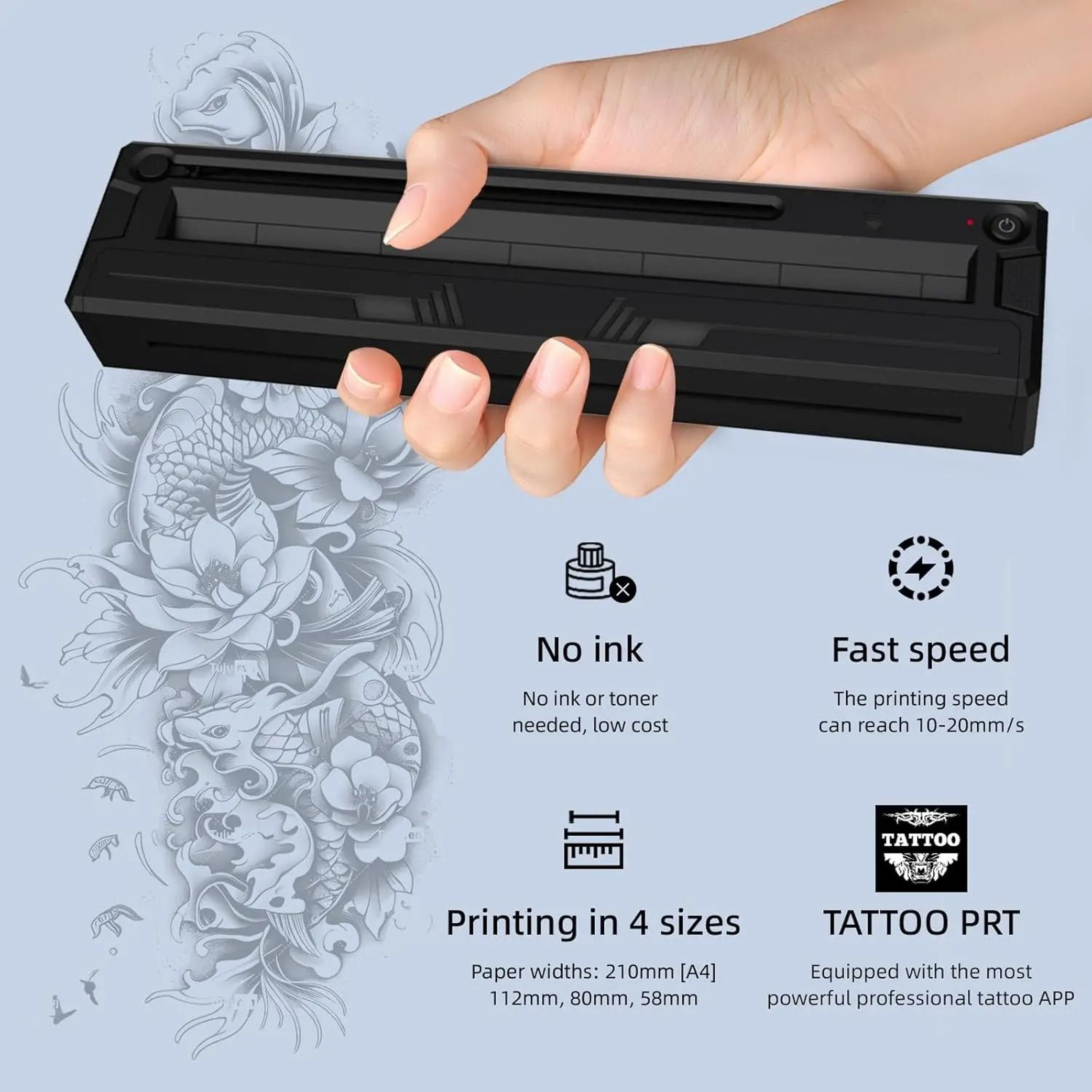 Portable Wireless Bluetooth Thermal Tattoo Stencil Printer For Mobile Devices 4