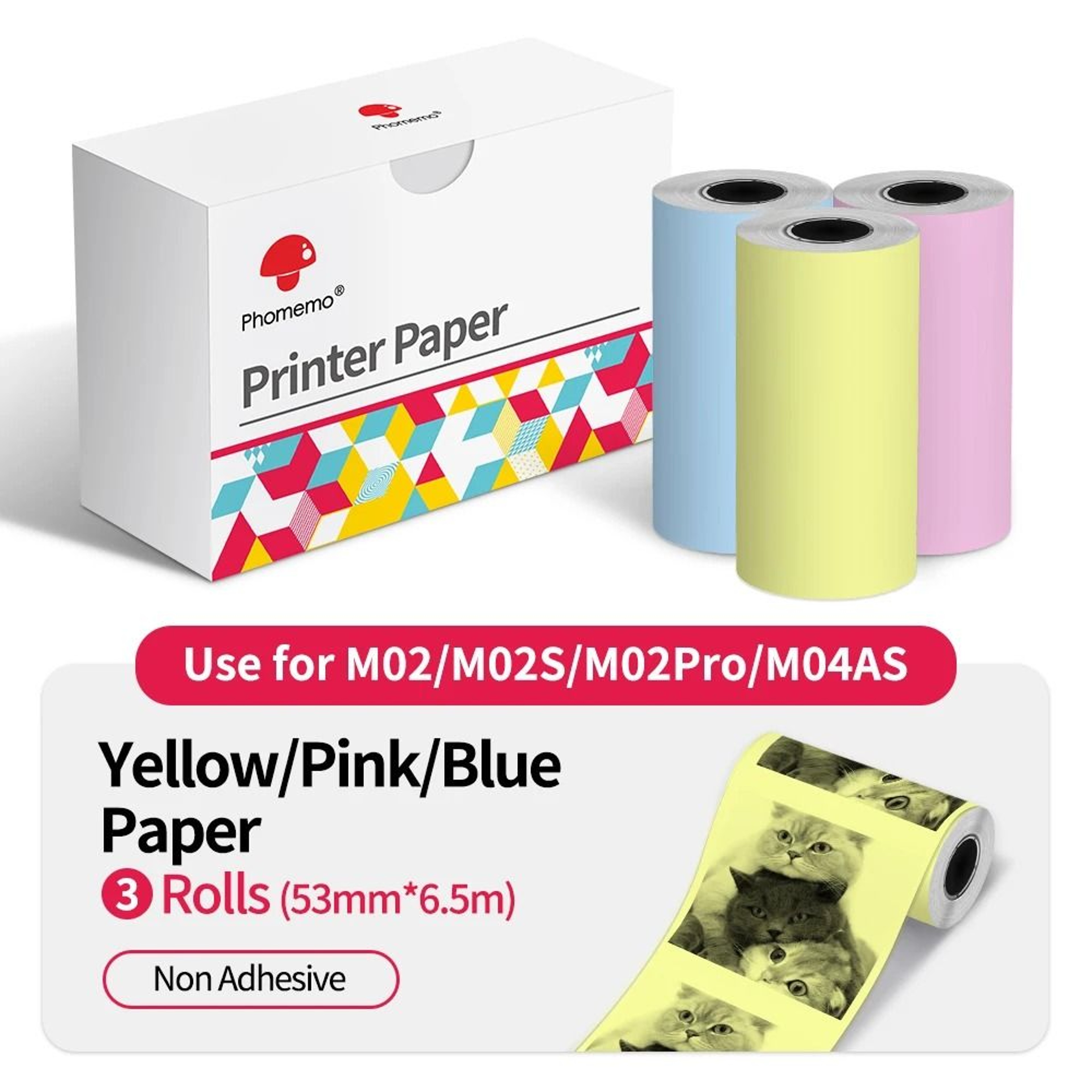 Universal Mini Thermal Photo Paper And Self Adhesive Sticker Paper Rolls 3 Pack 13