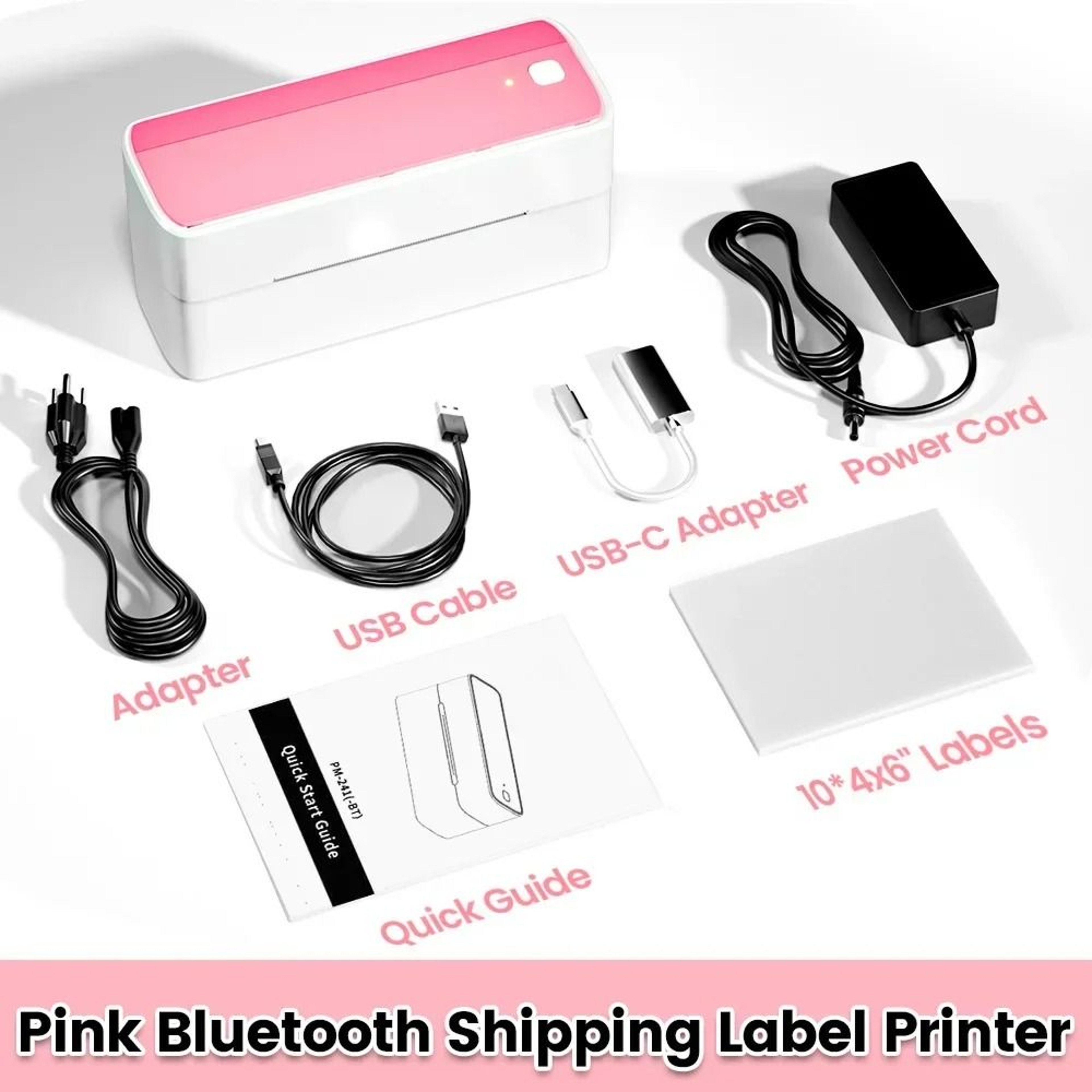 Desktop Wireless Thermal Shipping Label Printer 4x6 Barcode Waybill Maker 7
