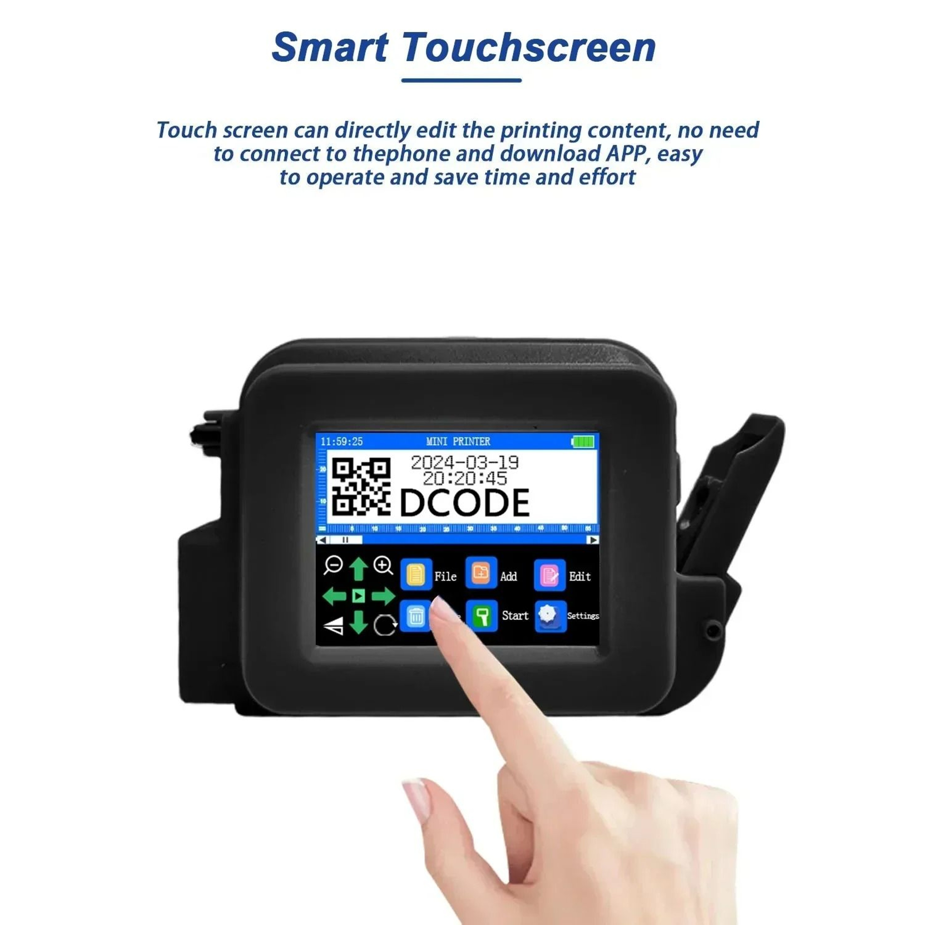 Handheld Thermal Inkjet Printer Mini Portable Batch Coder For Text Barcodes And Logos 2