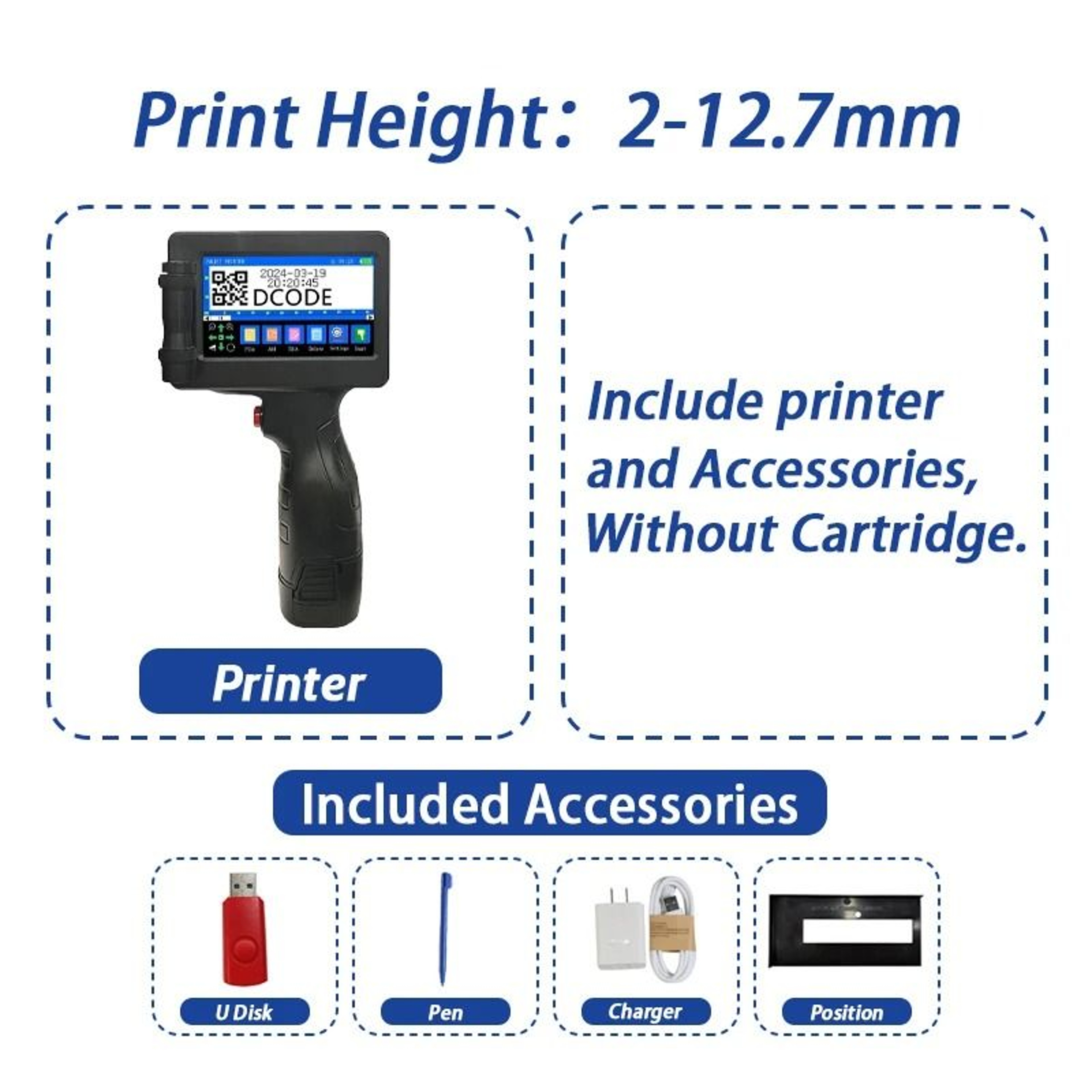 Handheld Thermal Inkjet Printer Mini Portable Coding Machine For QR Barcodes And Dates 6