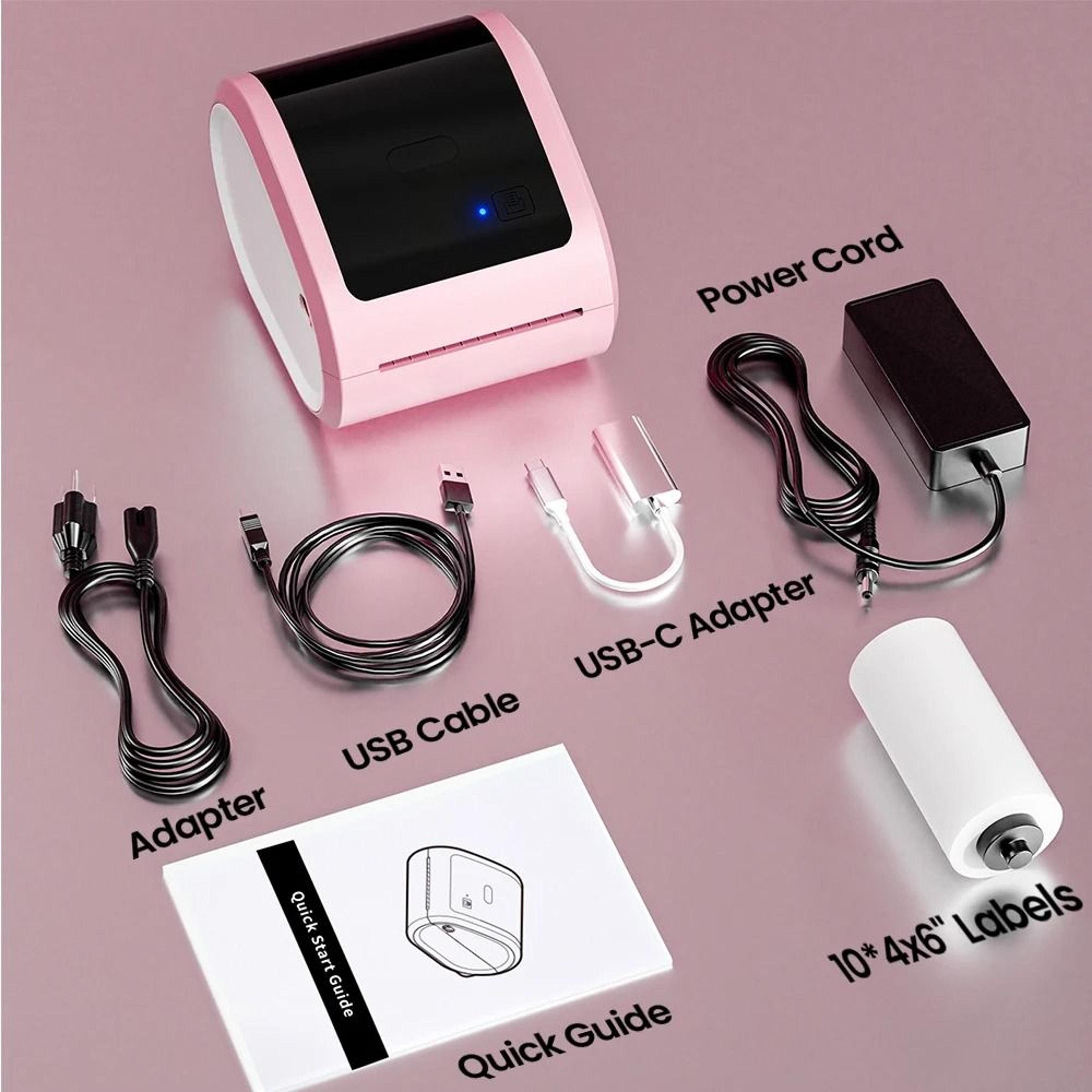 Desktop Wireless Bluetooth Thermal Shipping Label Printer High Speed 4x6 Package Waybill Maker 6