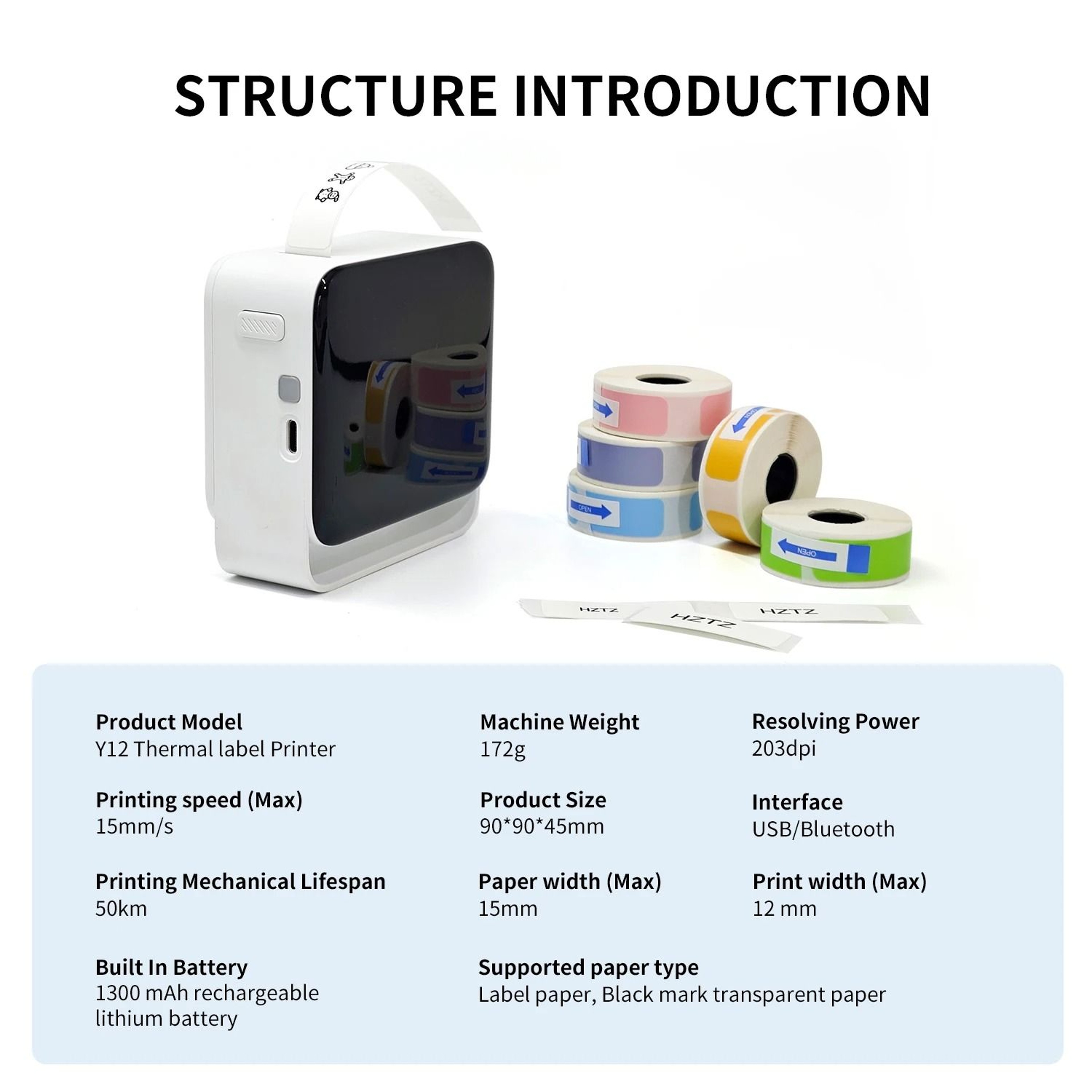 Desktop Mini Wireless Bluetooth Thermal Label Printer Portable Sticker Maker 5