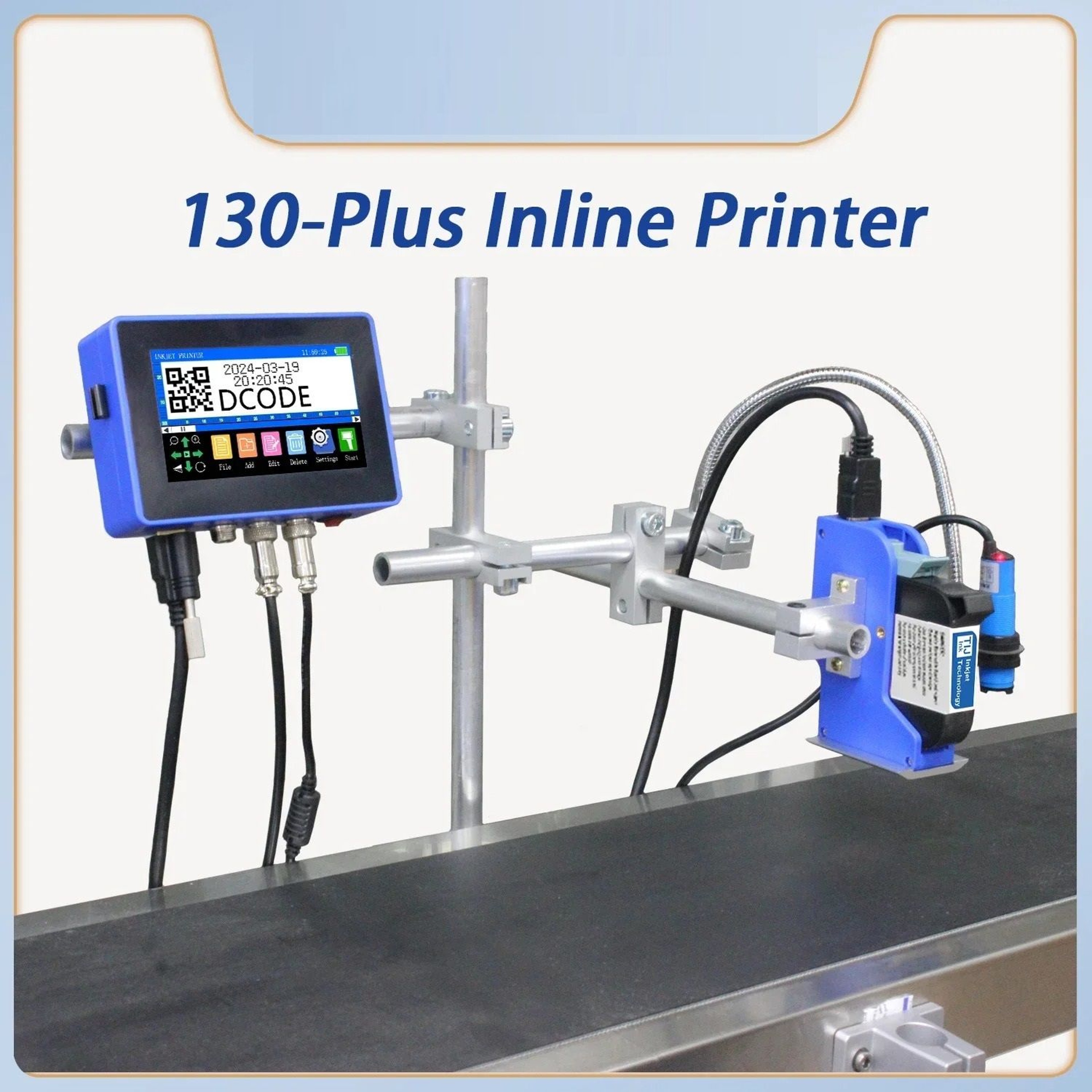 Industrial Inline Thermal Inkjet Batch Coder Automated Conveyor Date Machine 0