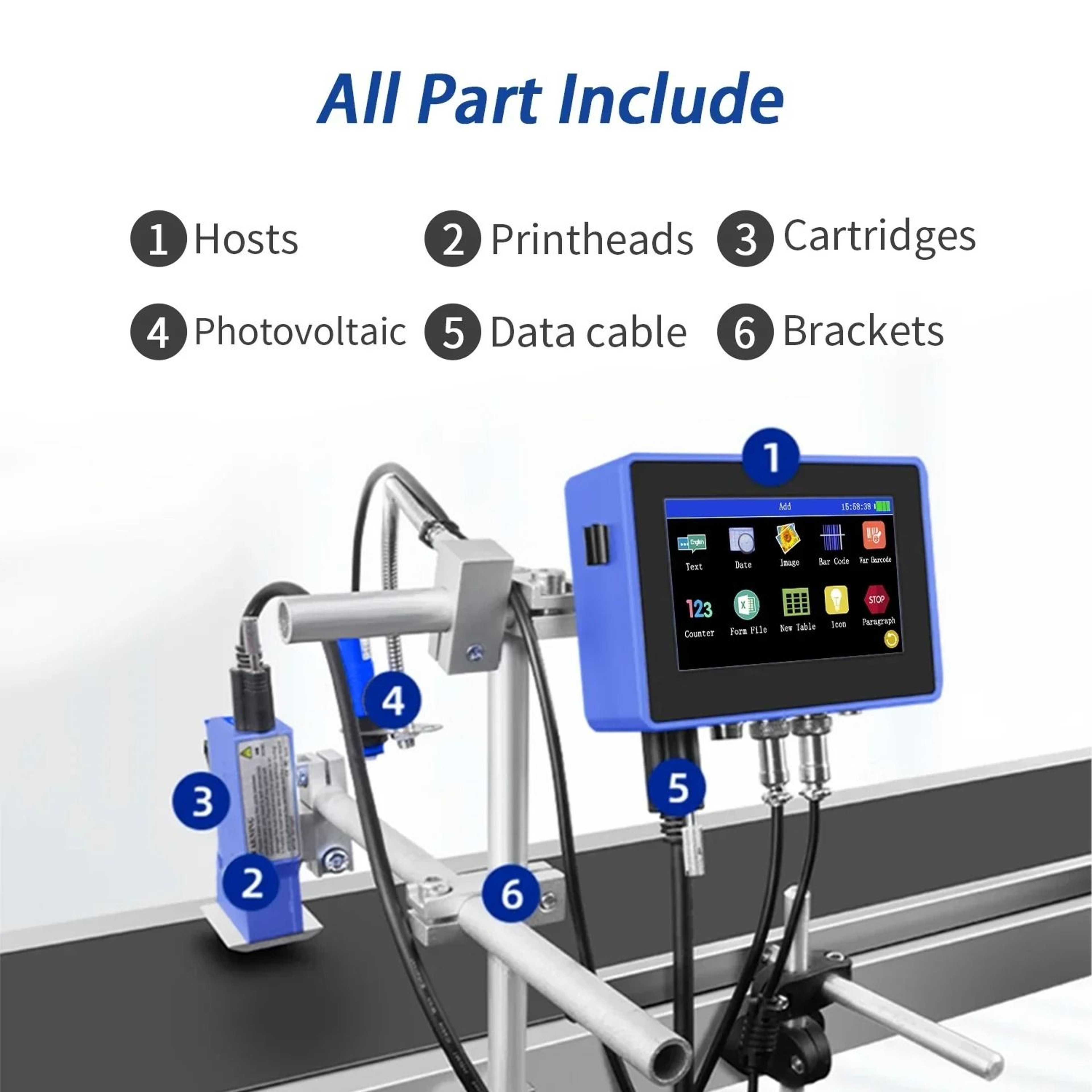 Industrial Inline Thermal Inkjet Batch Coder Automated Conveyor Date Machine 5