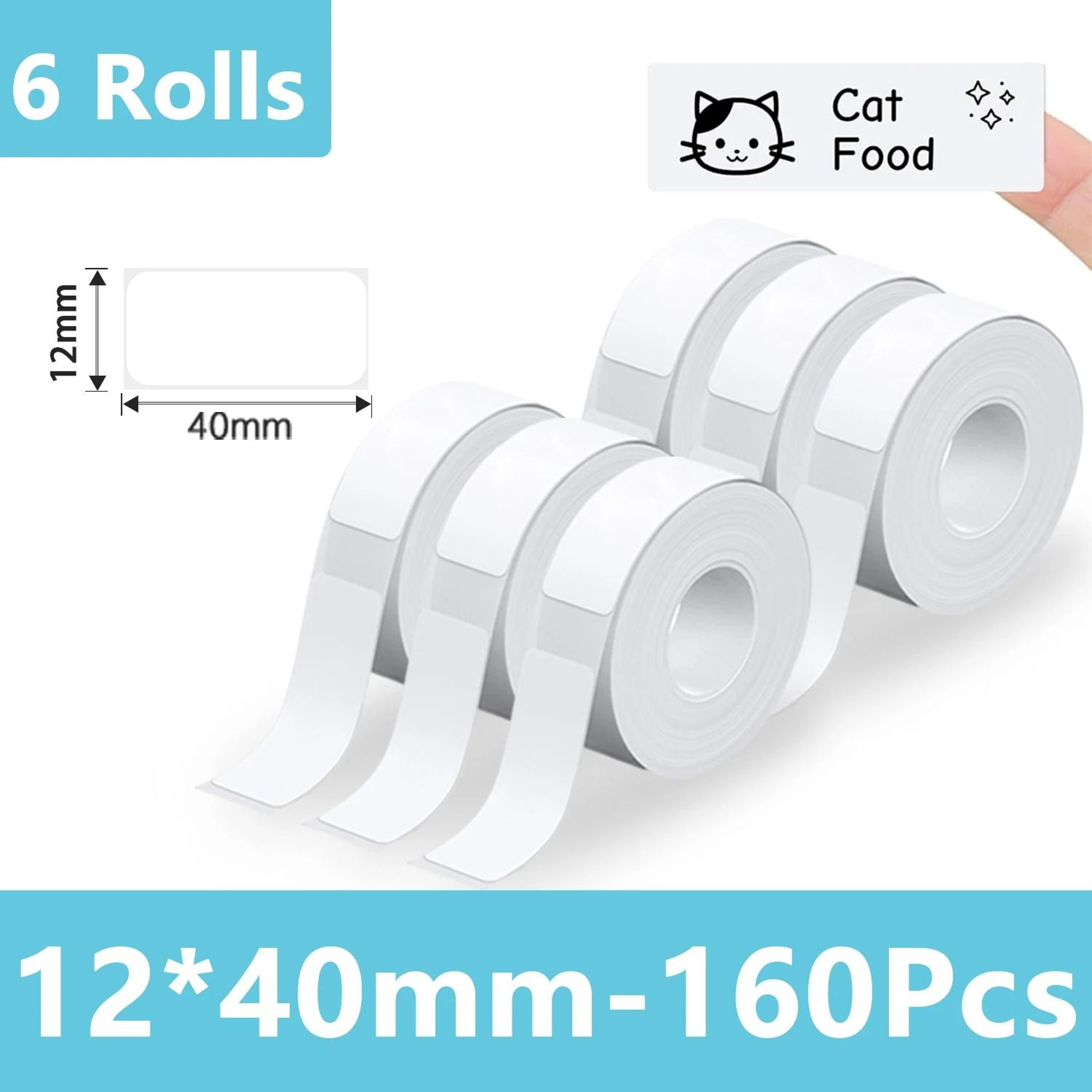 Universal Thermal Label Paper Roll Replacement Pack White And Transparent Sticker Media 7