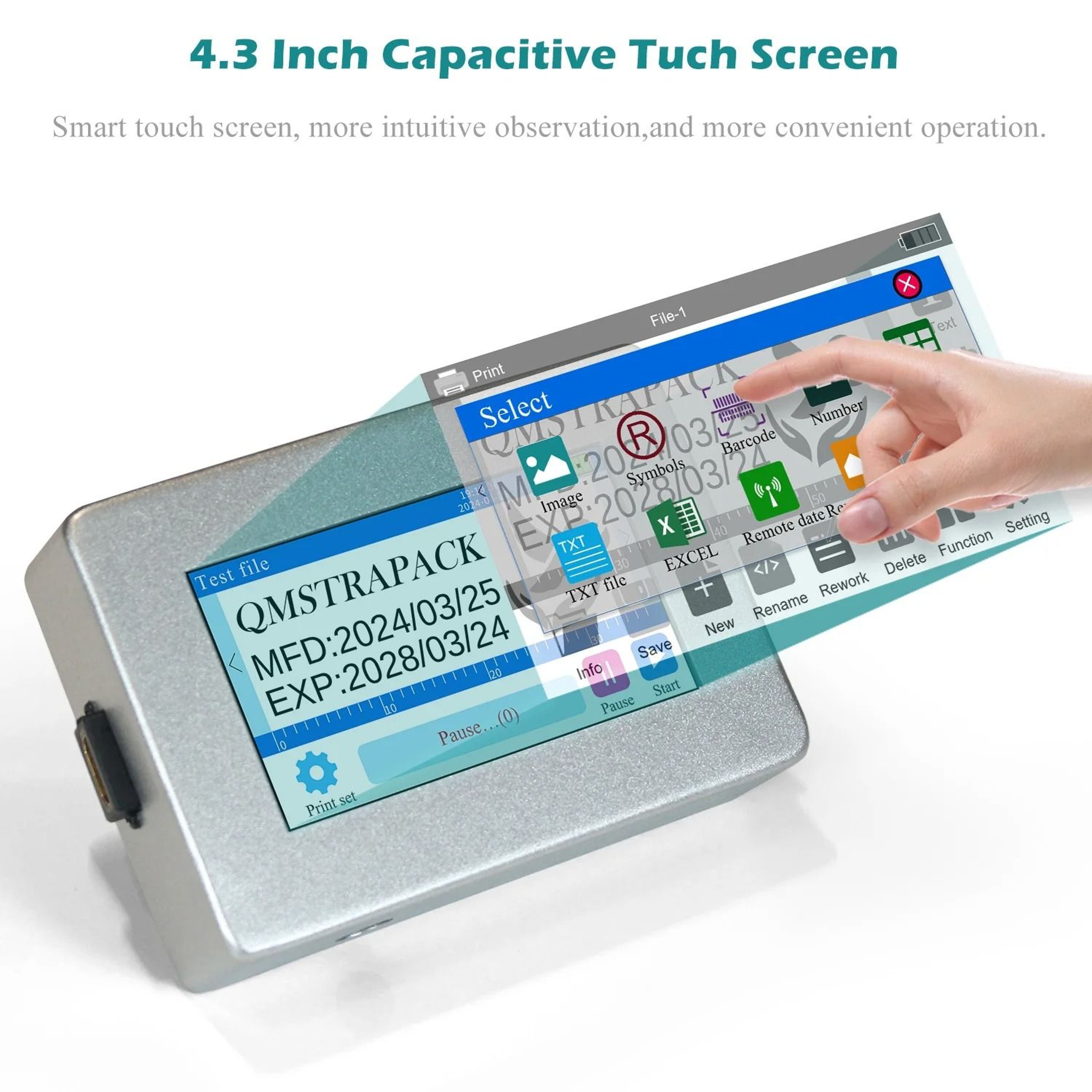 Industrial Inline Thermal Inkjet Batch Coder 43 In Touchscreen Automated Conveyor Printer 2