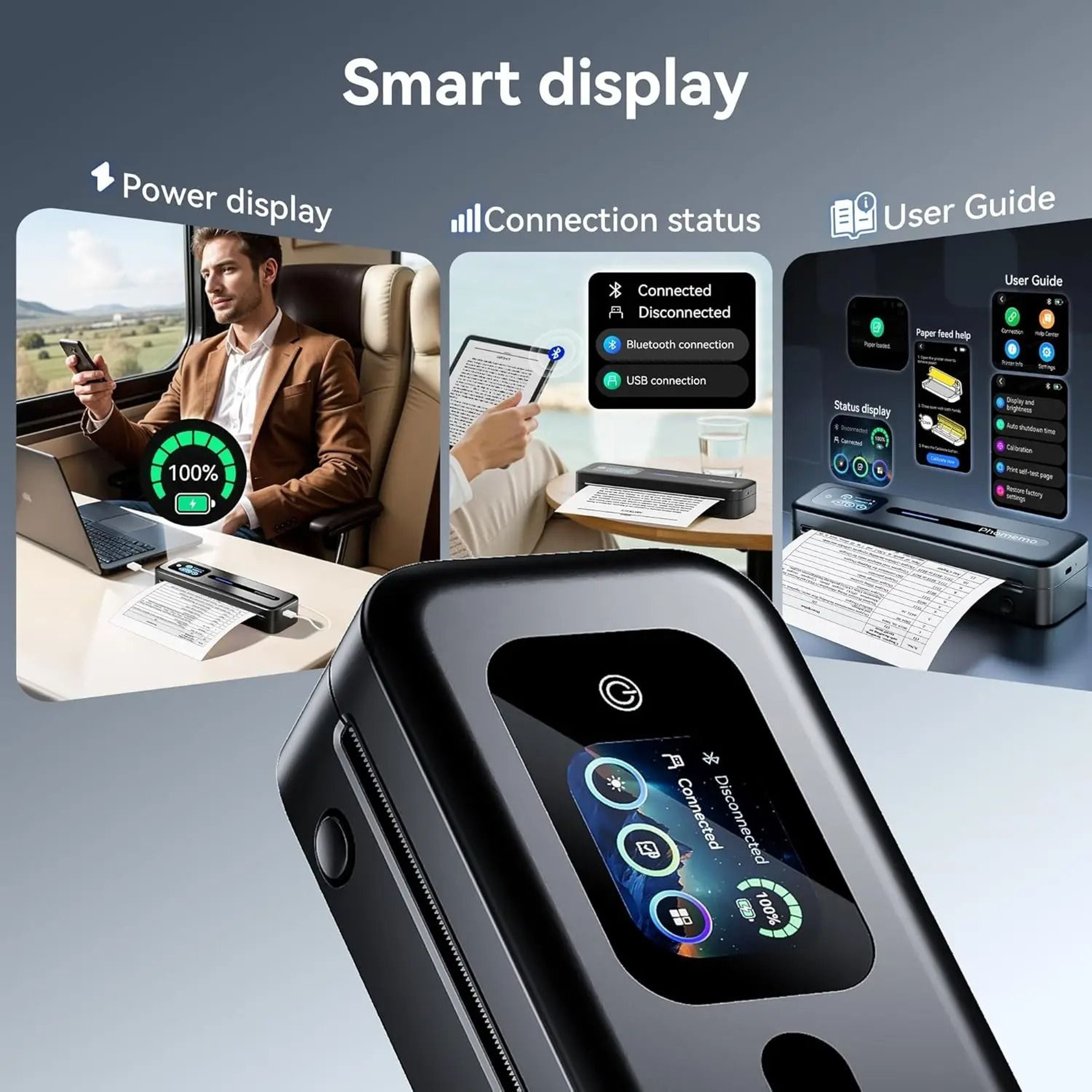 Desktop Wireless Touchscreen Portable Thermal Document Printer A4 And US Letter Machine 2