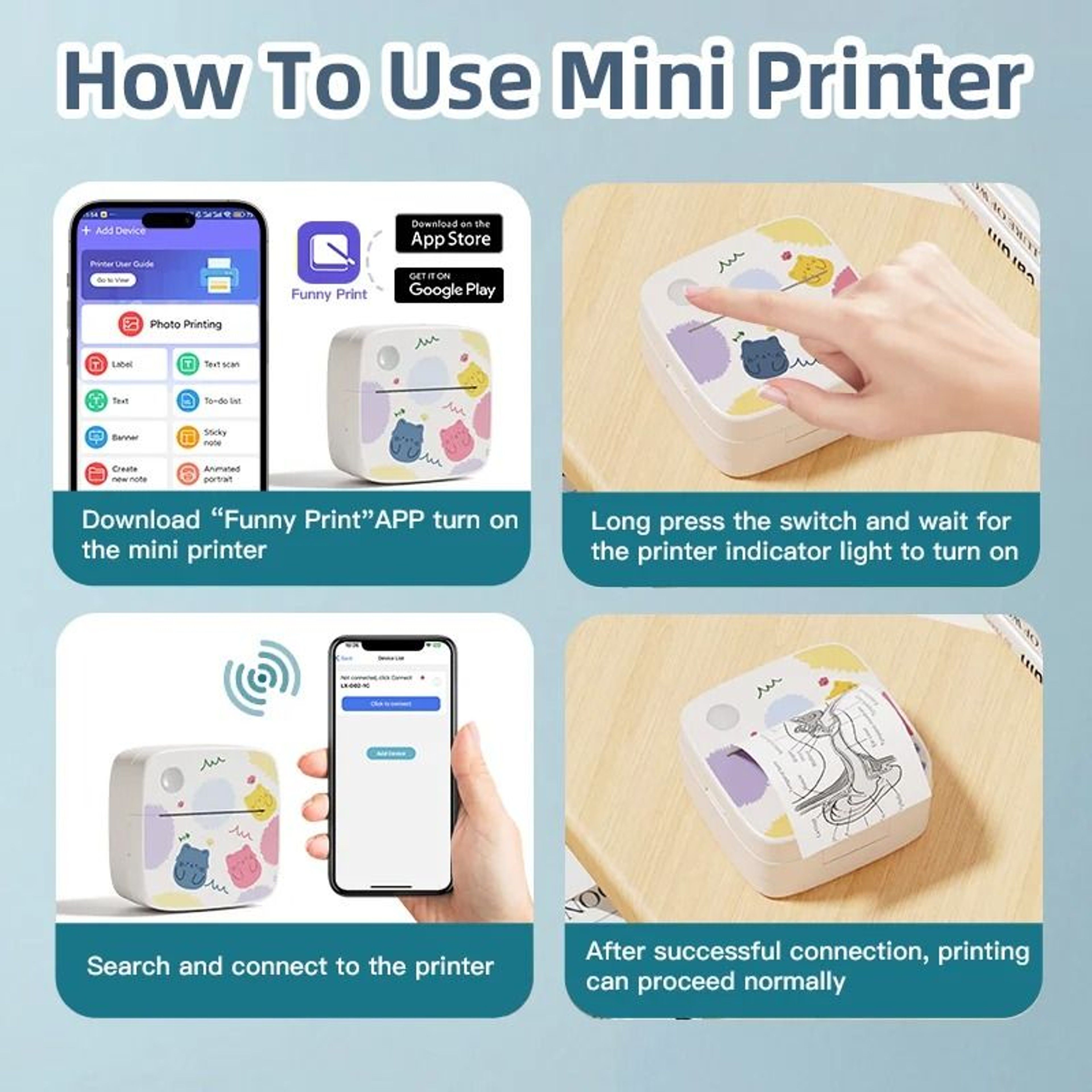 Desktop Mini Wireless Bluetooth Thermal Label Printer Portable Photo And Sticker Maker 3