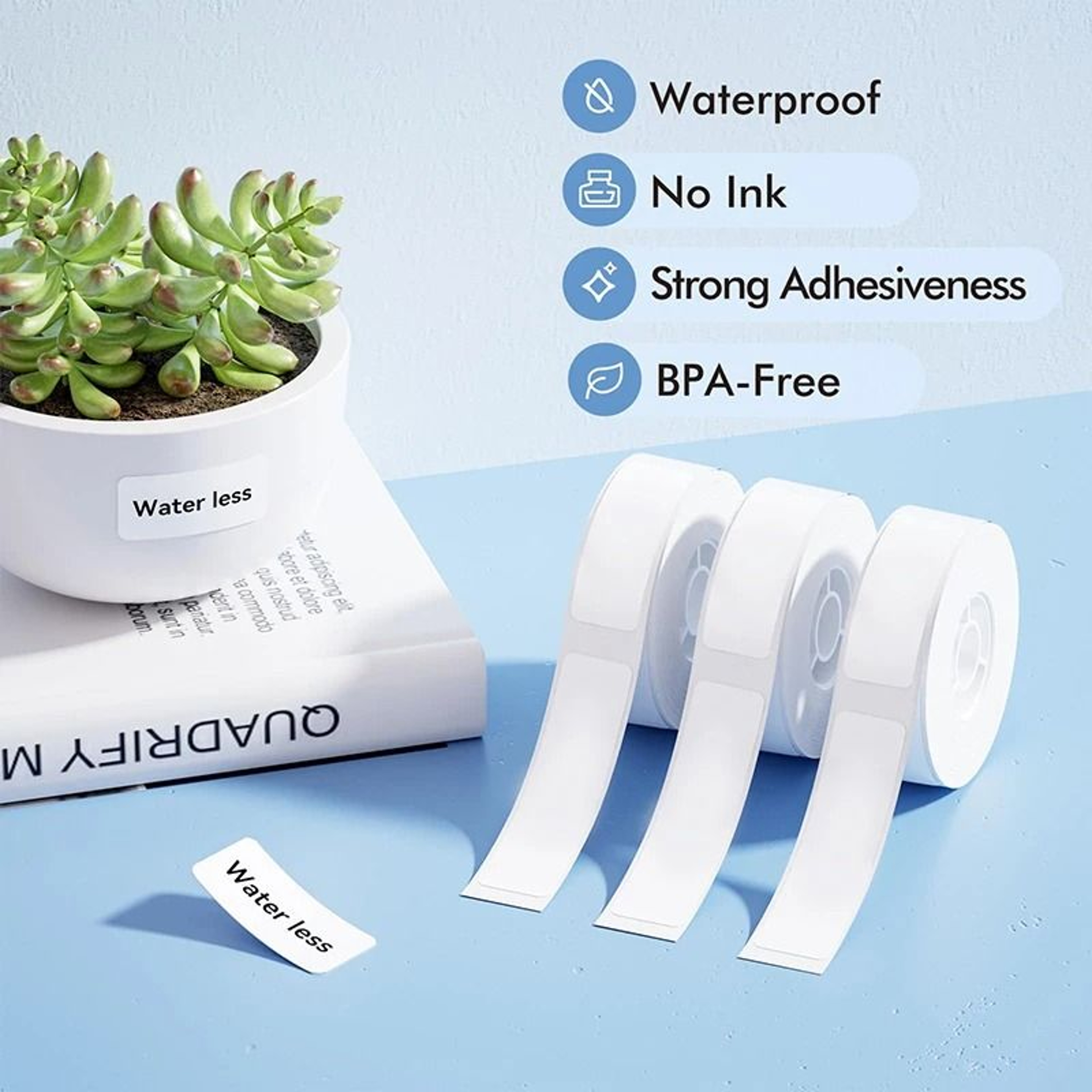 Universal Thermal Label Paper Rolls Waterproof White Adhesive Sticker Stock 1
